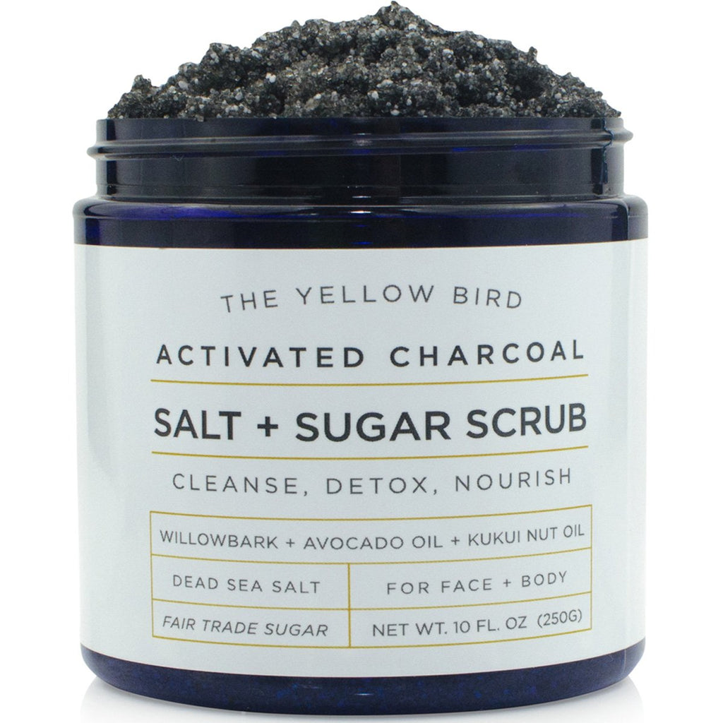 The Yellow Bird Activated Charcoal Scrub – Face & Body Exfoliant for Smooth Skin