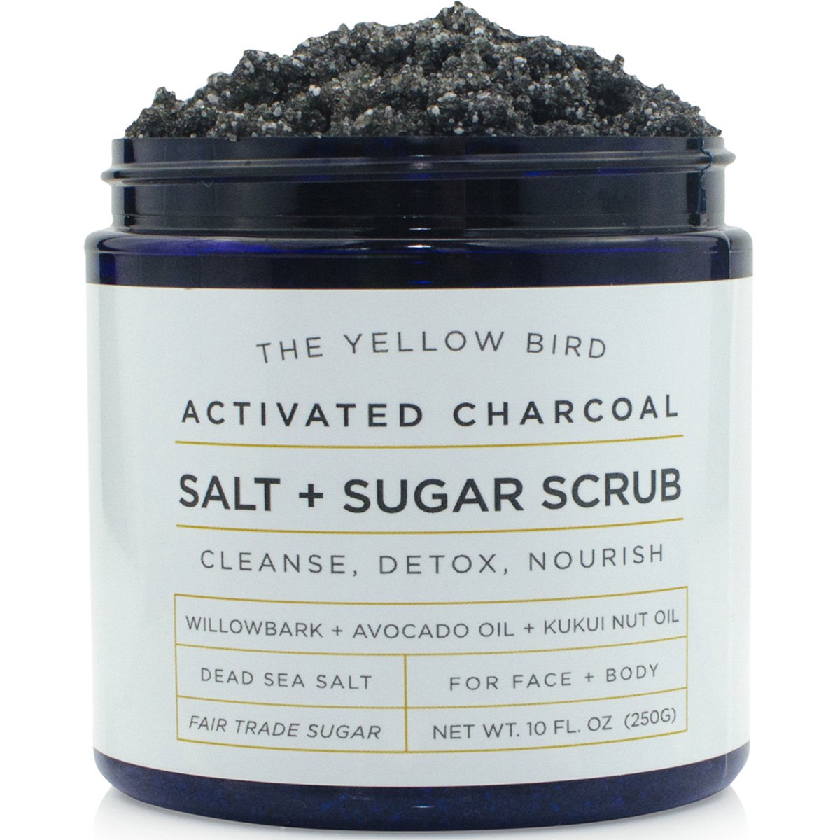 The Yellow Bird Activated Charcoal Scrub – Face & Body Exfoliant for Smooth Skin