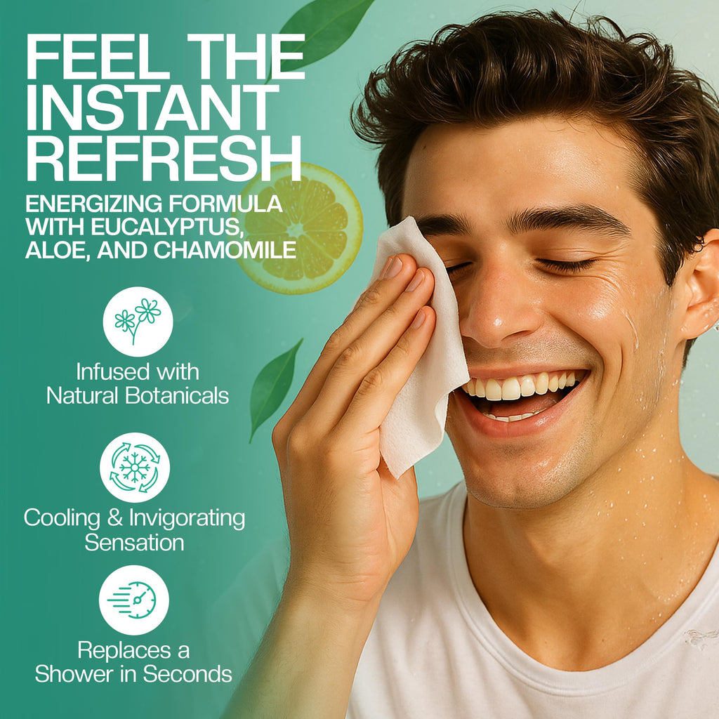 The Nobleman 4-Pack Cleansing Wipes – Post-Workout, Eucalyptus & Vitamin C (120 Ct)
