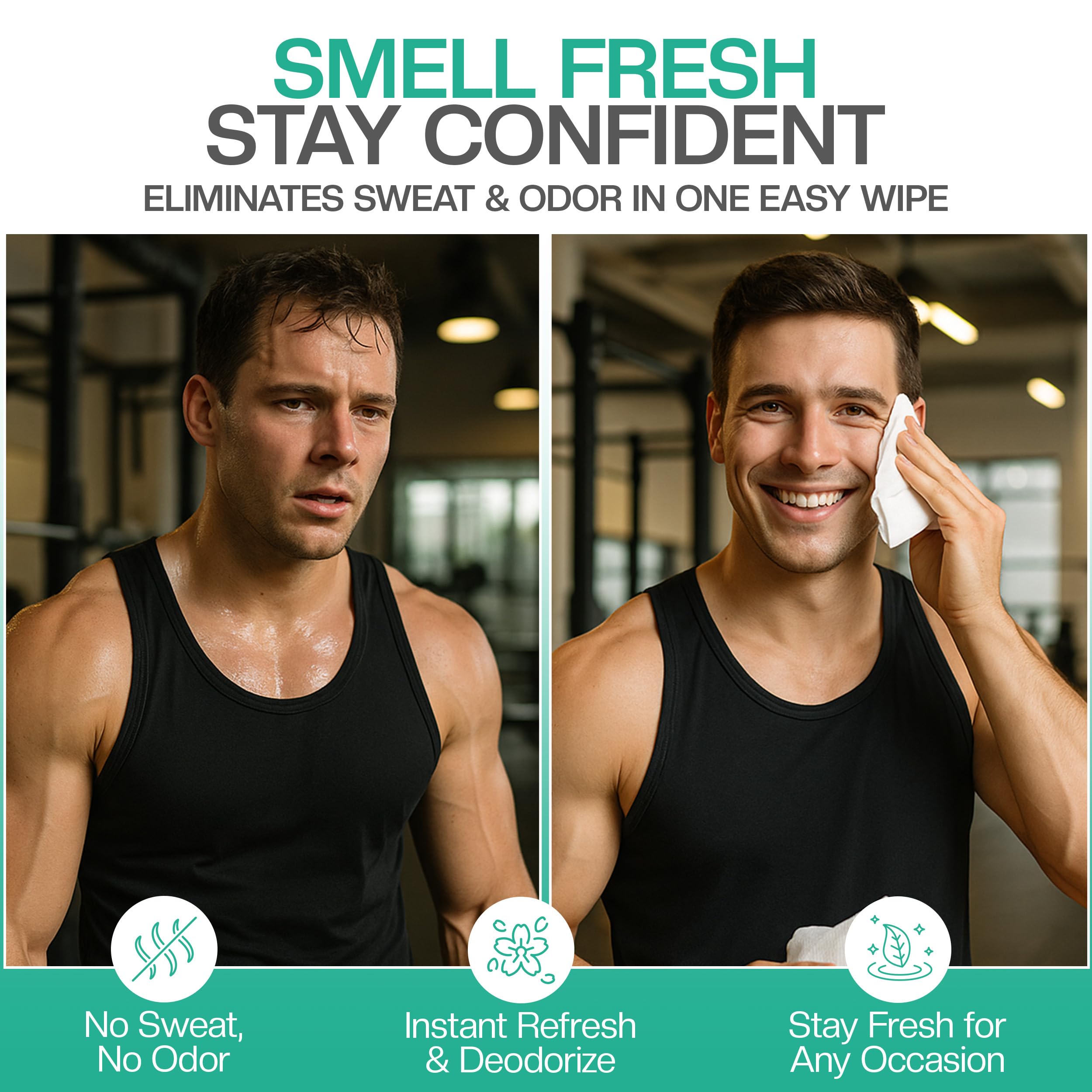 The Nobleman 4-Pack Cleansing Wipes – Post-Workout, Eucalyptus & Vitamin C (120 Ct)