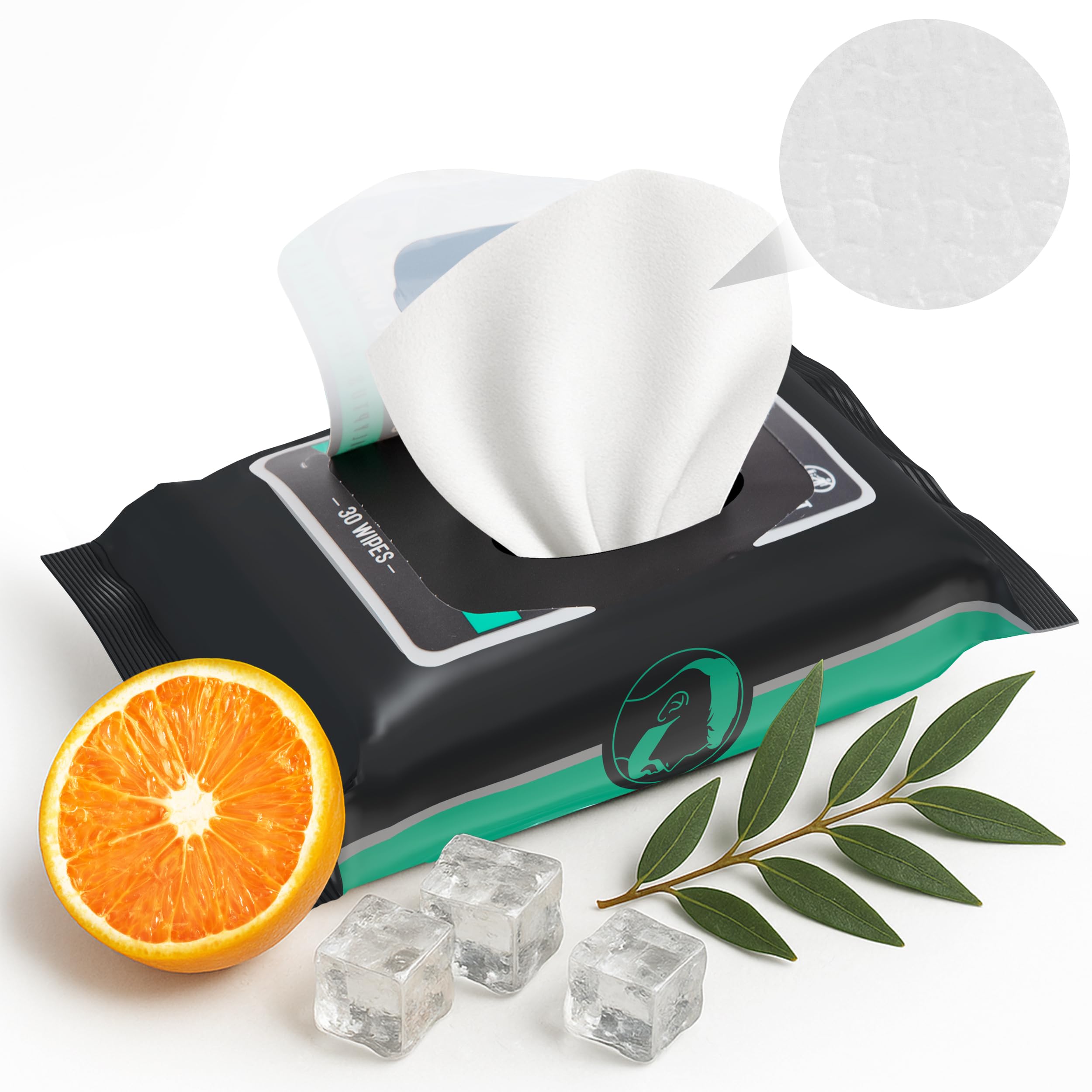 The Nobleman 4-Pack Cleansing Wipes – Post-Workout, Eucalyptus & Vitamin C (120 Ct)