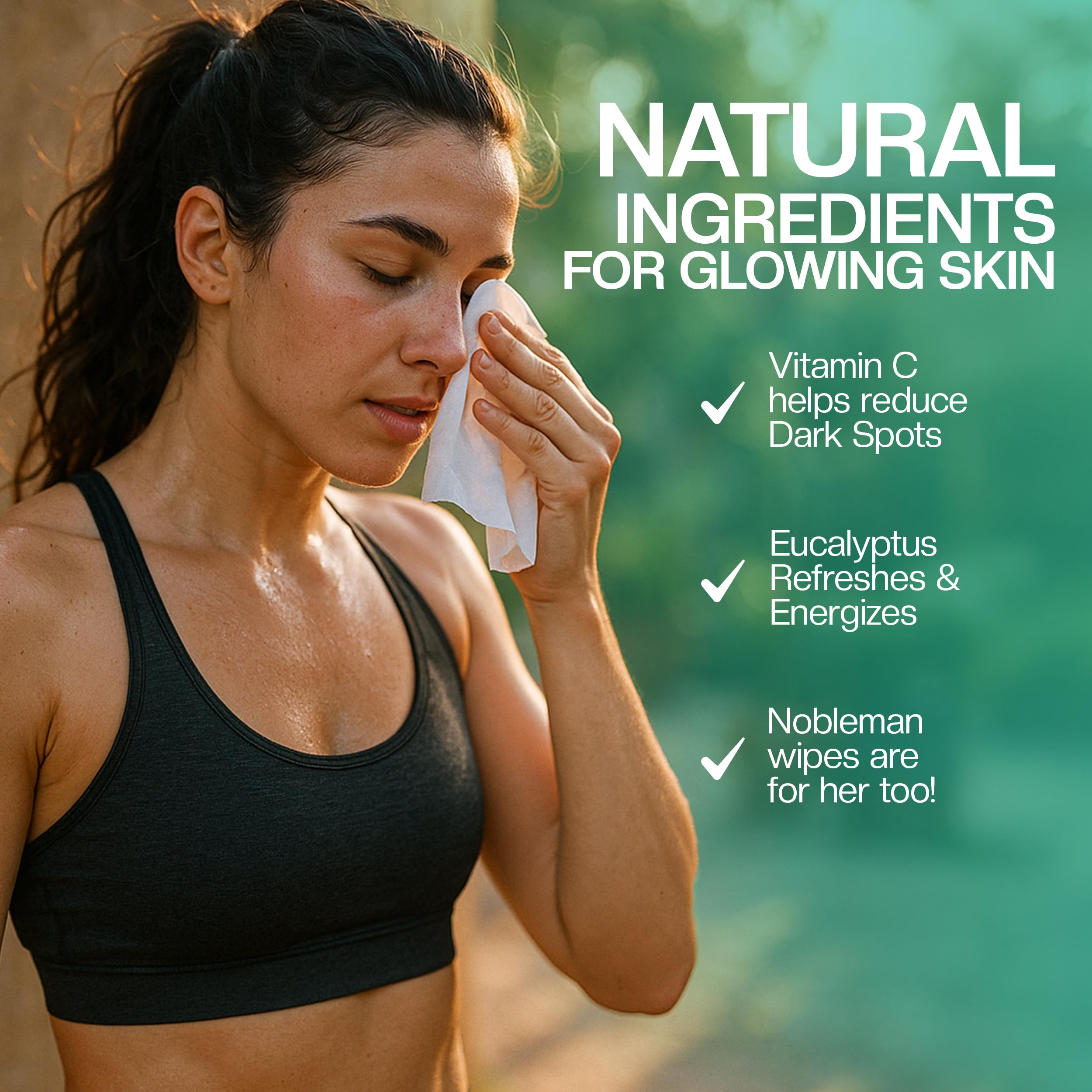 The Nobleman 4-Pack Cleansing Wipes – Post-Workout, Eucalyptus & Vitamin C (120 Ct)