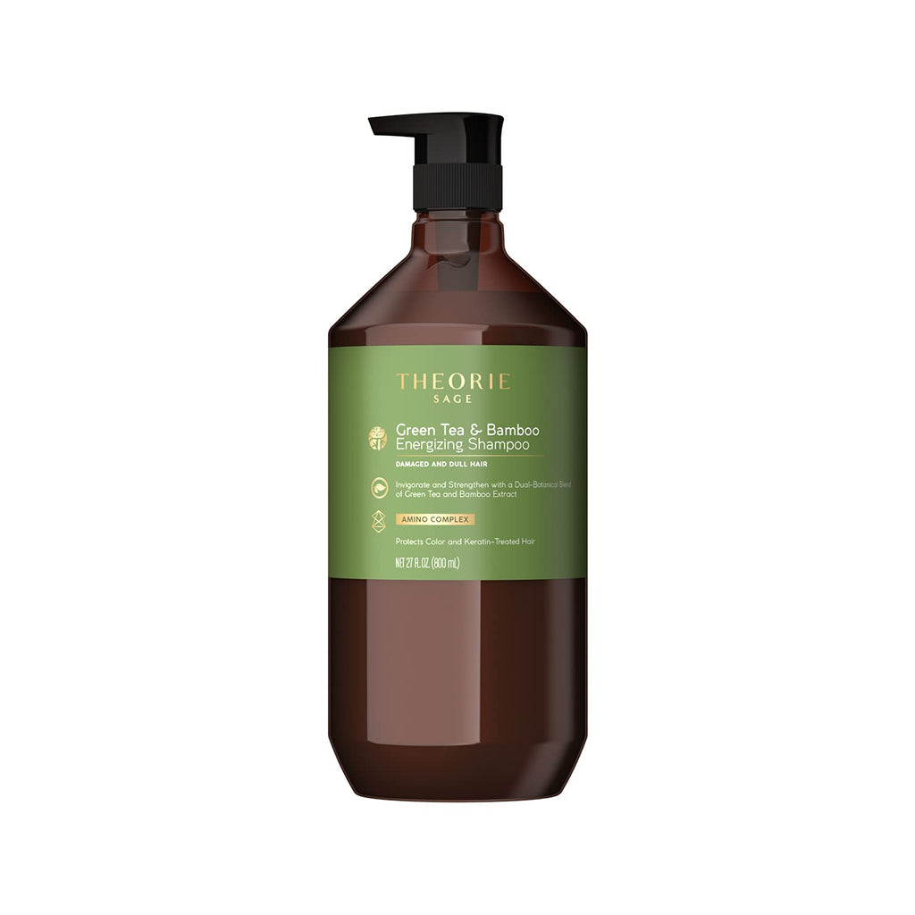 Theorie Green Tea & Bamboo Energizing Shampoo – Invigorate & Strengthen, Color & Keratin Safe, 800mL