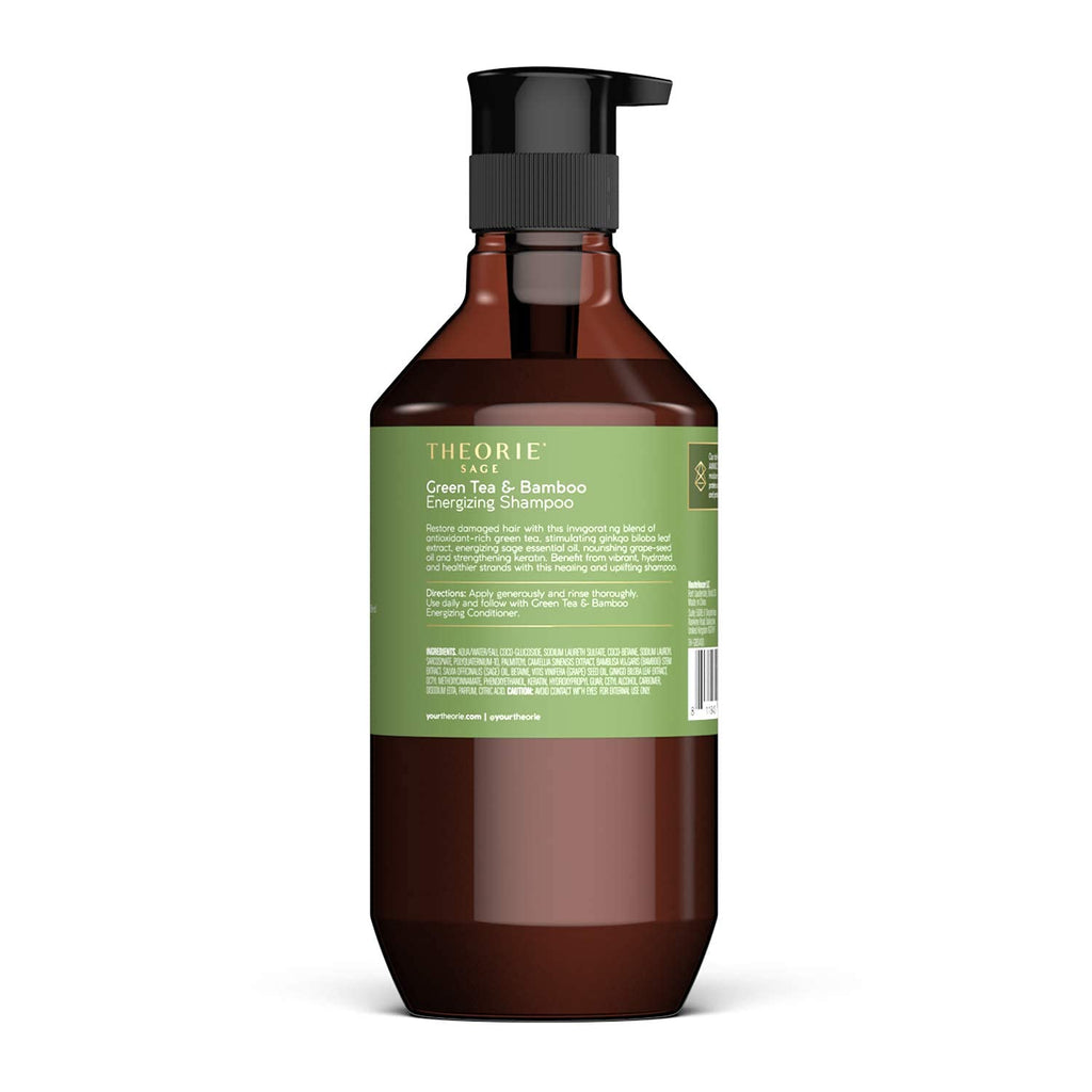 Theorie Green Tea & Bamboo Energizing Shampoo – Invigorate & Strengthen, Color & Keratin Safe, 800mL
