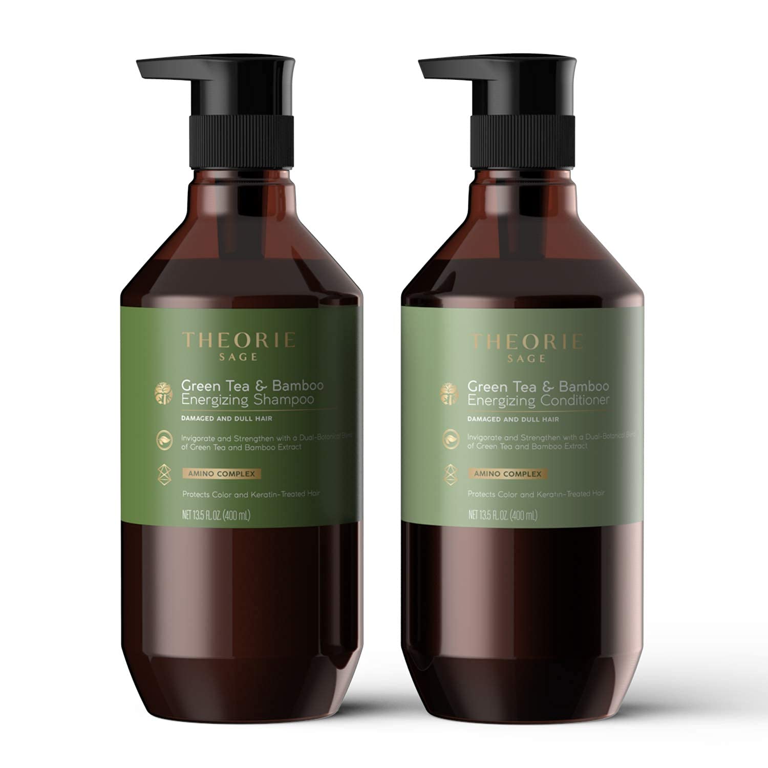 Theorie Green Tea & Bamboo Energizing Shampoo – Invigorate & Strengthen, Color & Keratin Safe, 800mL