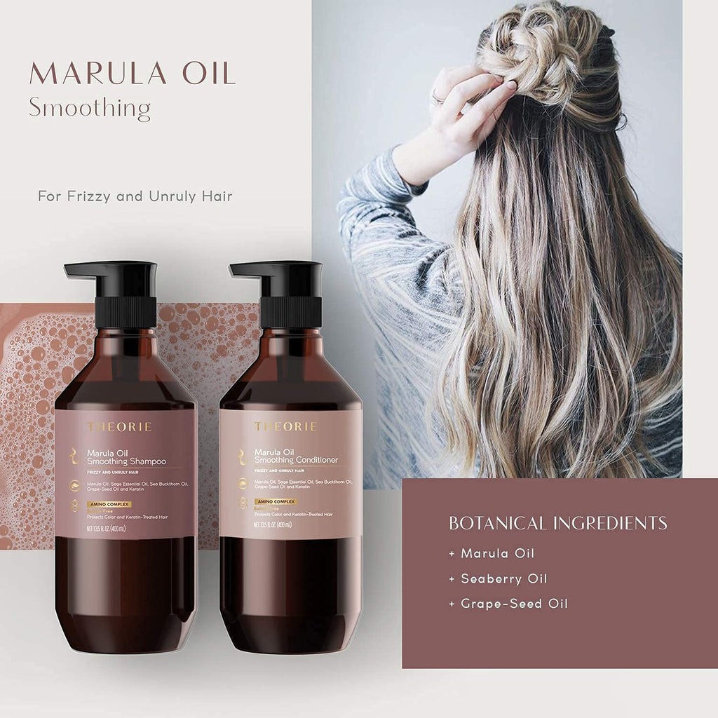 Theorie Marula Oil Hair Smoothing Conditioner – Frizz Control with Marula, Sea Buckthorn & Grape Seed Oils | 800 ml