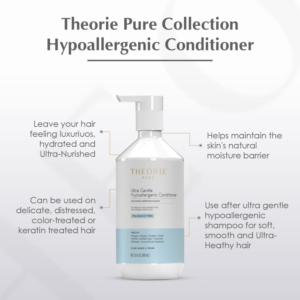 Theorie Pure Ultra Gentle Hypoallergenic Conditioner – Fragrance-Free, Plant-Based & Vegan | 400mL