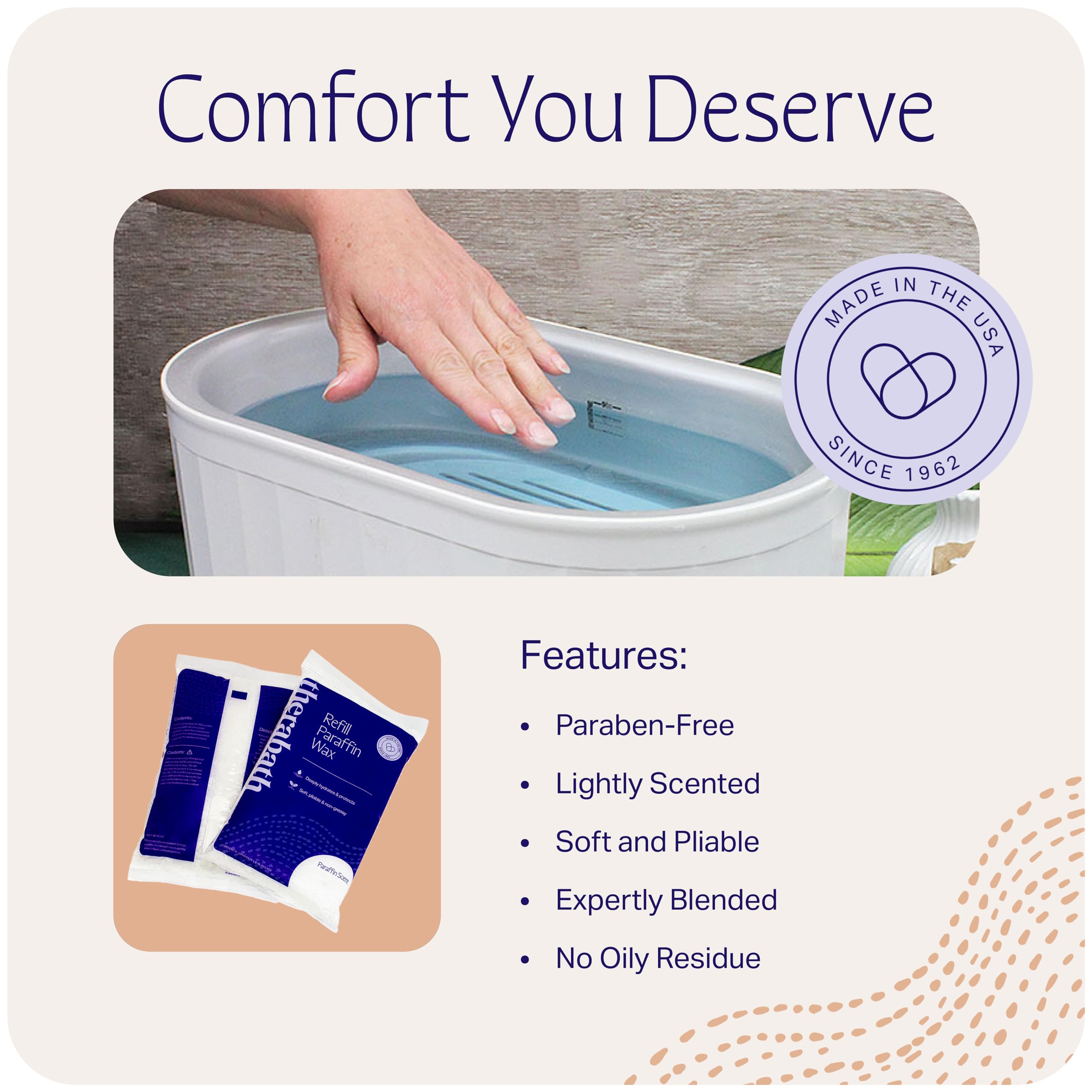 Therabath Paraffin Wax Refill 4 lb – Thermotherapy for Hands, Feet, Body – USA Made – ScentFree