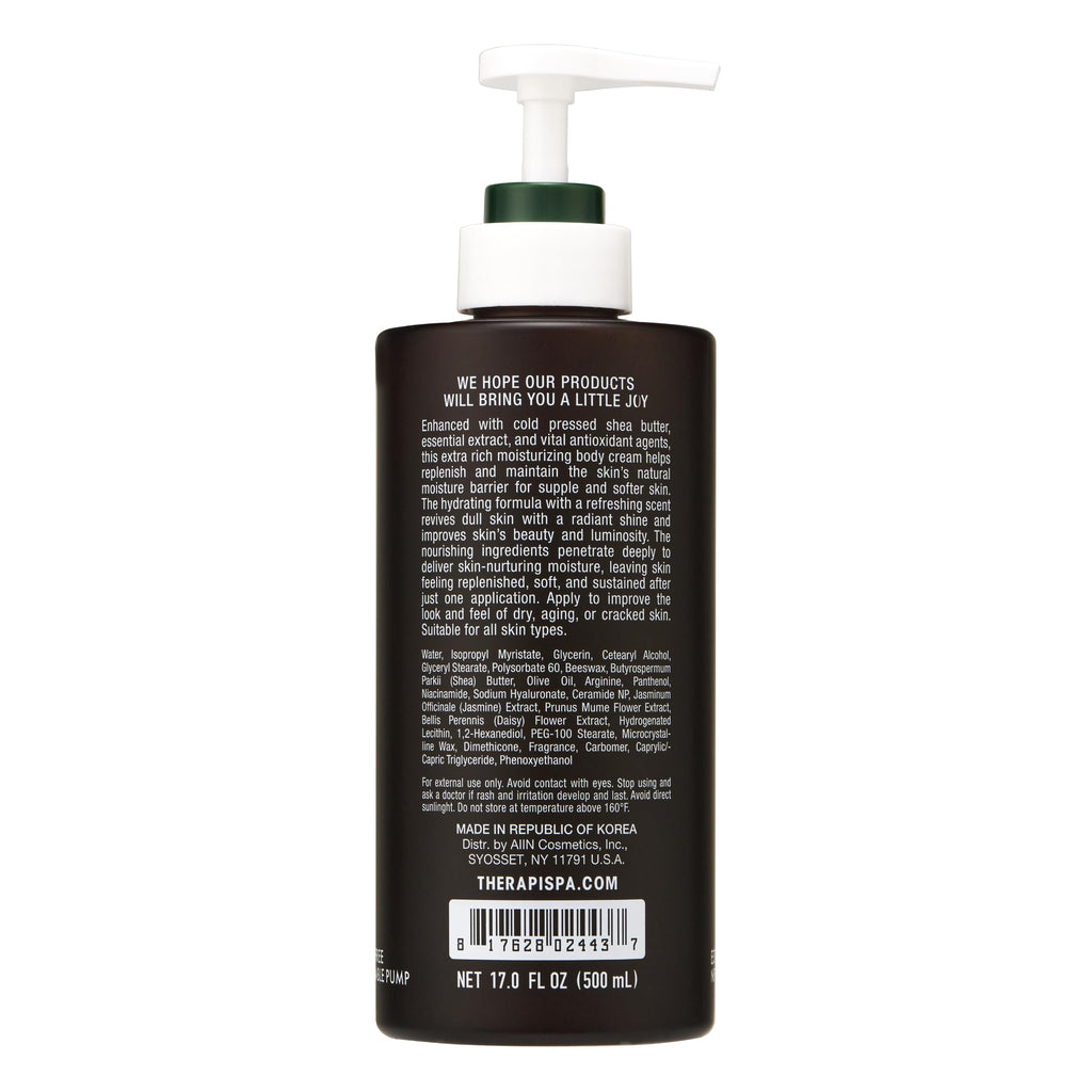THERAPISPA Scented Body Lotion – Bergamot & Olive, 17.0 fl oz | Deep Hydration with Shea Butter, Ceramides & Panthenol