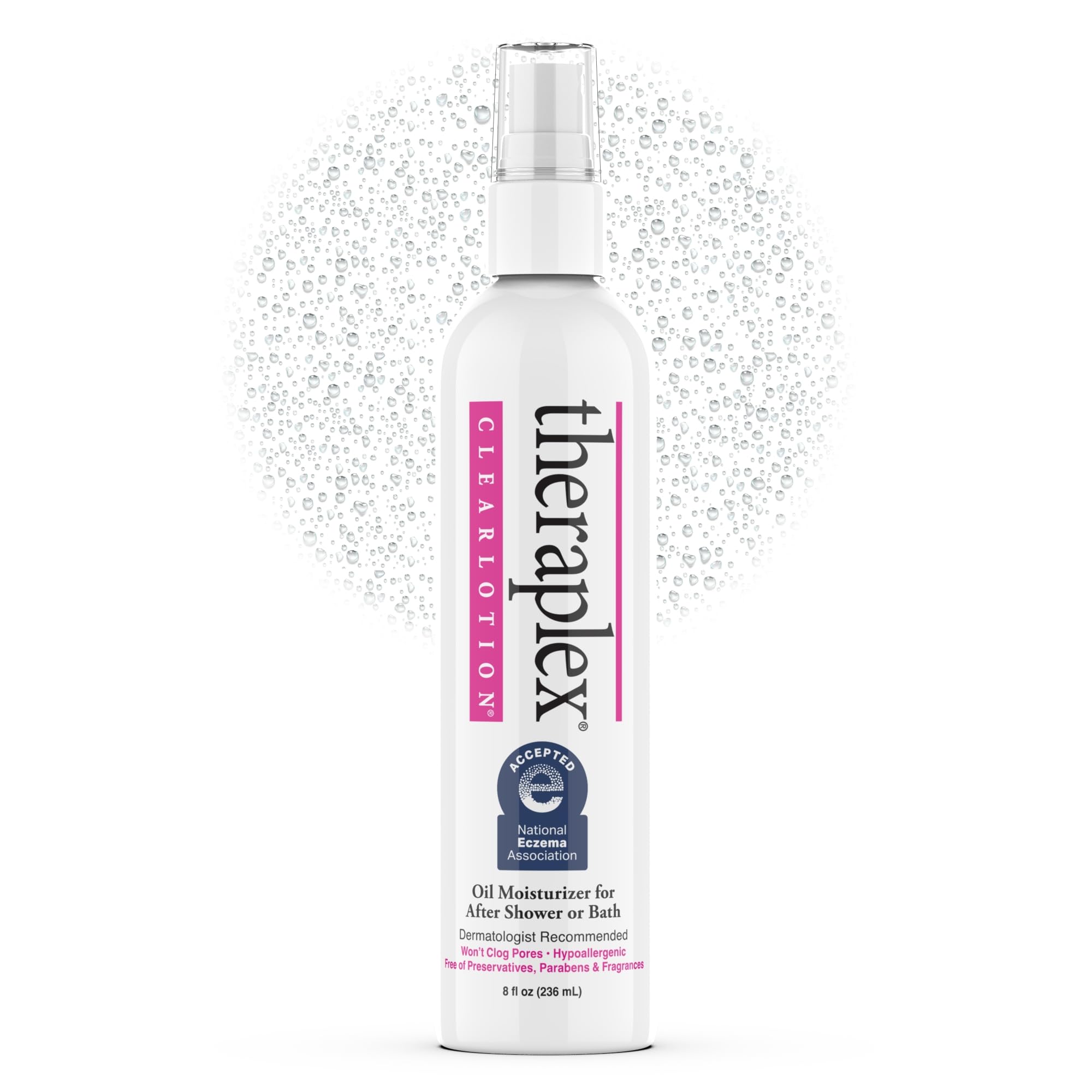 Theraplex Clear Lotion Spray (8 oz) – Gentle, Non-Greasy Hydration with Jojoba Oil | NEA Seal of Acceptance
