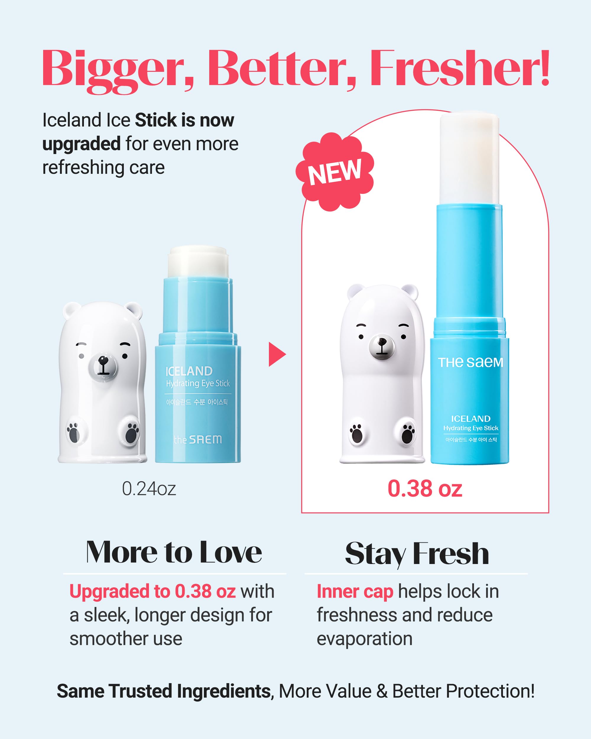 THESAEM Iceland Hydrating Eye Stick Bundle - 2 Pack (Niacinamide + Collagen)