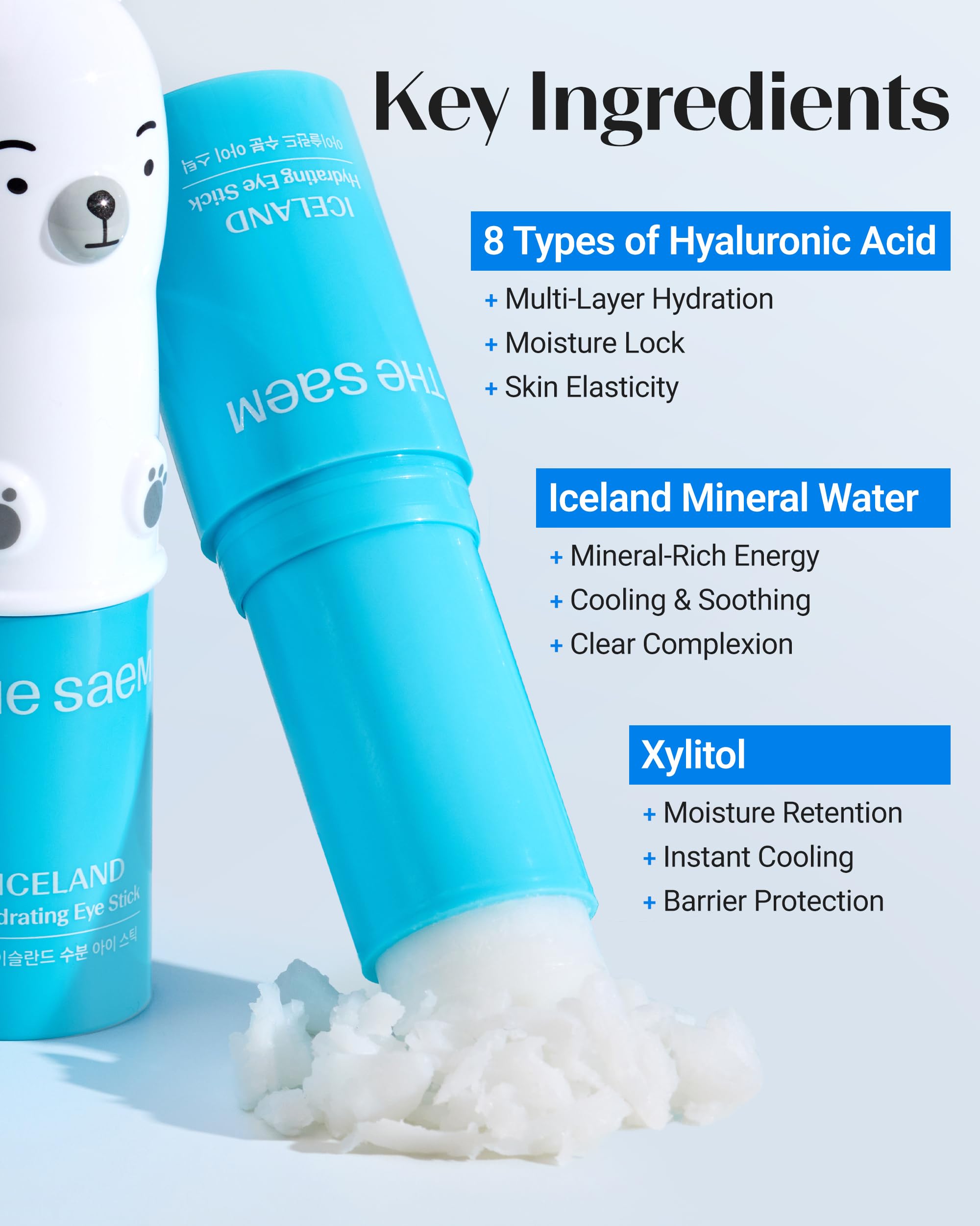 THESAEM Iceland Hydrating Eye Stick – Cooling Under-Eye Balm for Dark Circles, Puffiness & Wrinkles | 0.38 oz 2 Pack