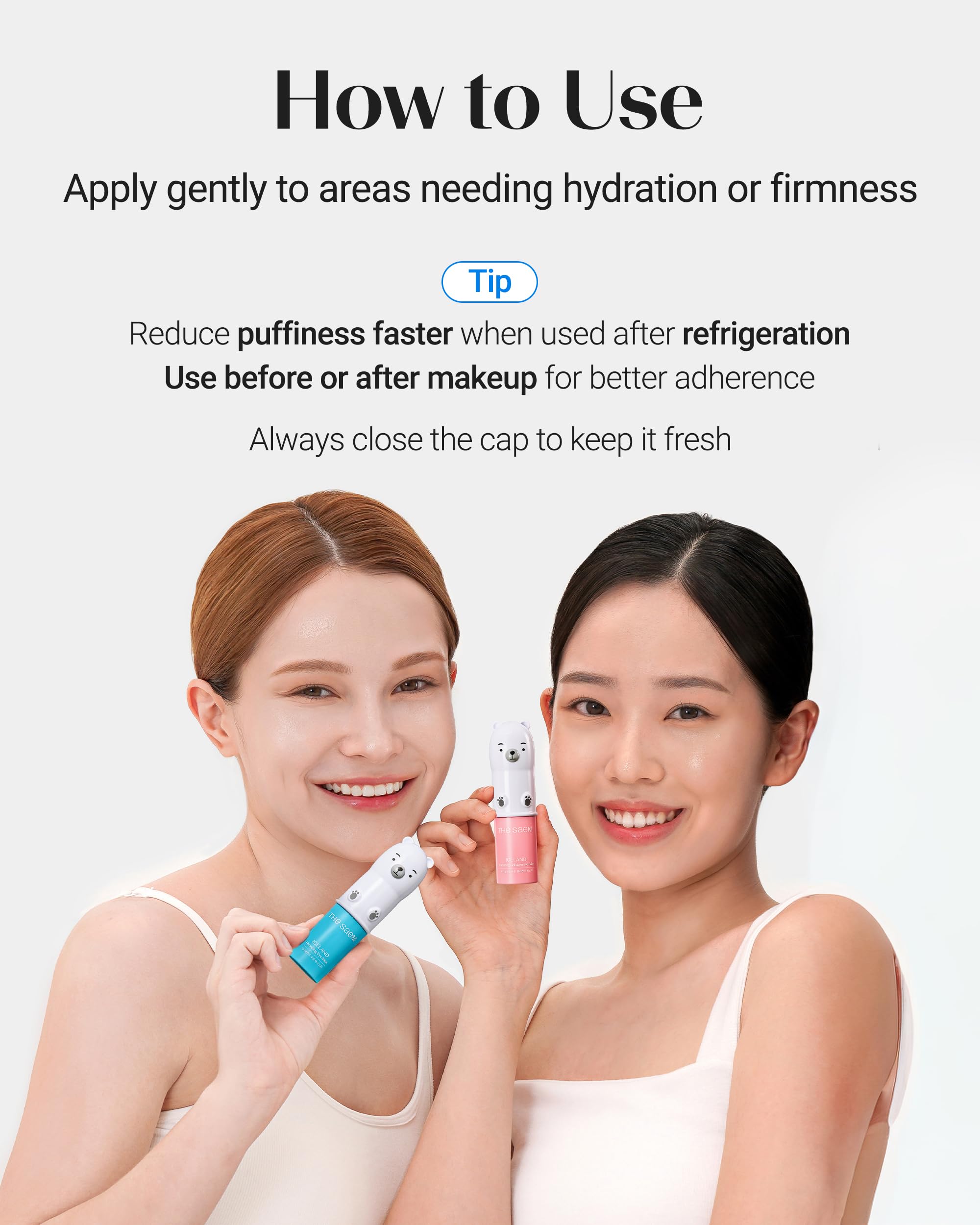 THESAEM Iceland Hydrating Eye Stick Bundle - 2 Pack (Niacinamide + Collagen)
