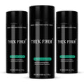 THICK FIBER Hair Fibers for Thinning Hair & Bald Spots (Dark Brown, Pack of 3) – 25g Bottle