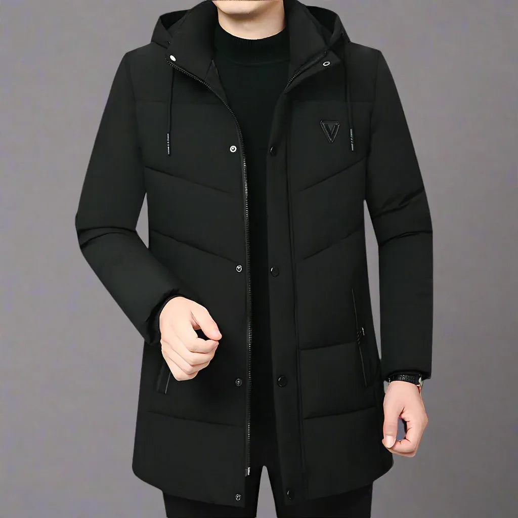 Thickened Winter Coats For Men - Warm Wool Lined, V-Neck Design, Comfort Fit XL-5XL