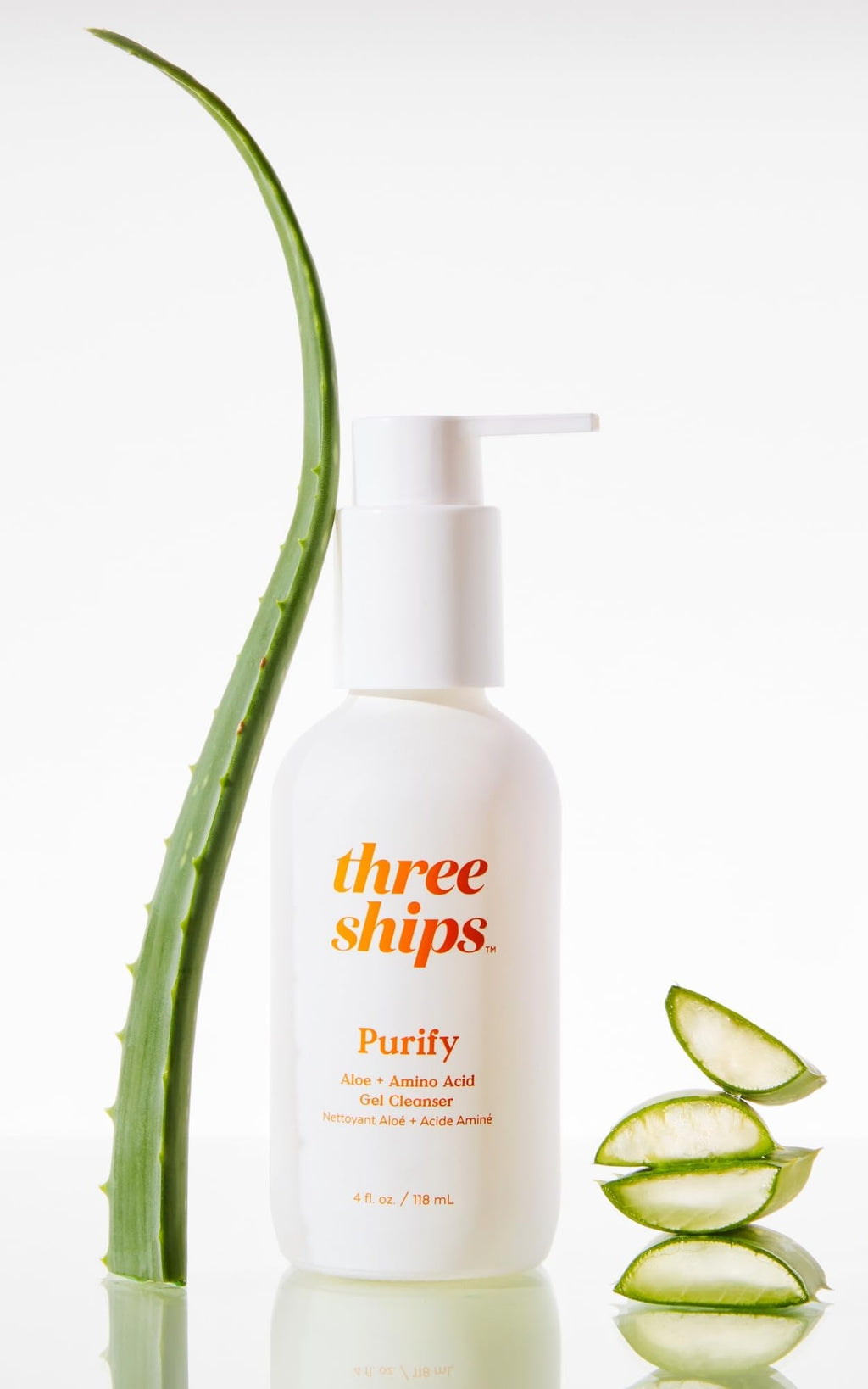 Three Ships Purify Aloe + Amino Acid Gel Cleanser – Gentle Hydration for Daily Cleansing