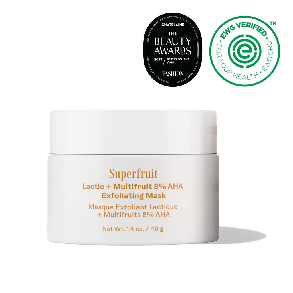 Three Ships Superfruit Lactic + Multifruit 8% AHA Exfoliating Mask | Polish, Renew, Smooth Skin | Vegan, Cruelty-Free