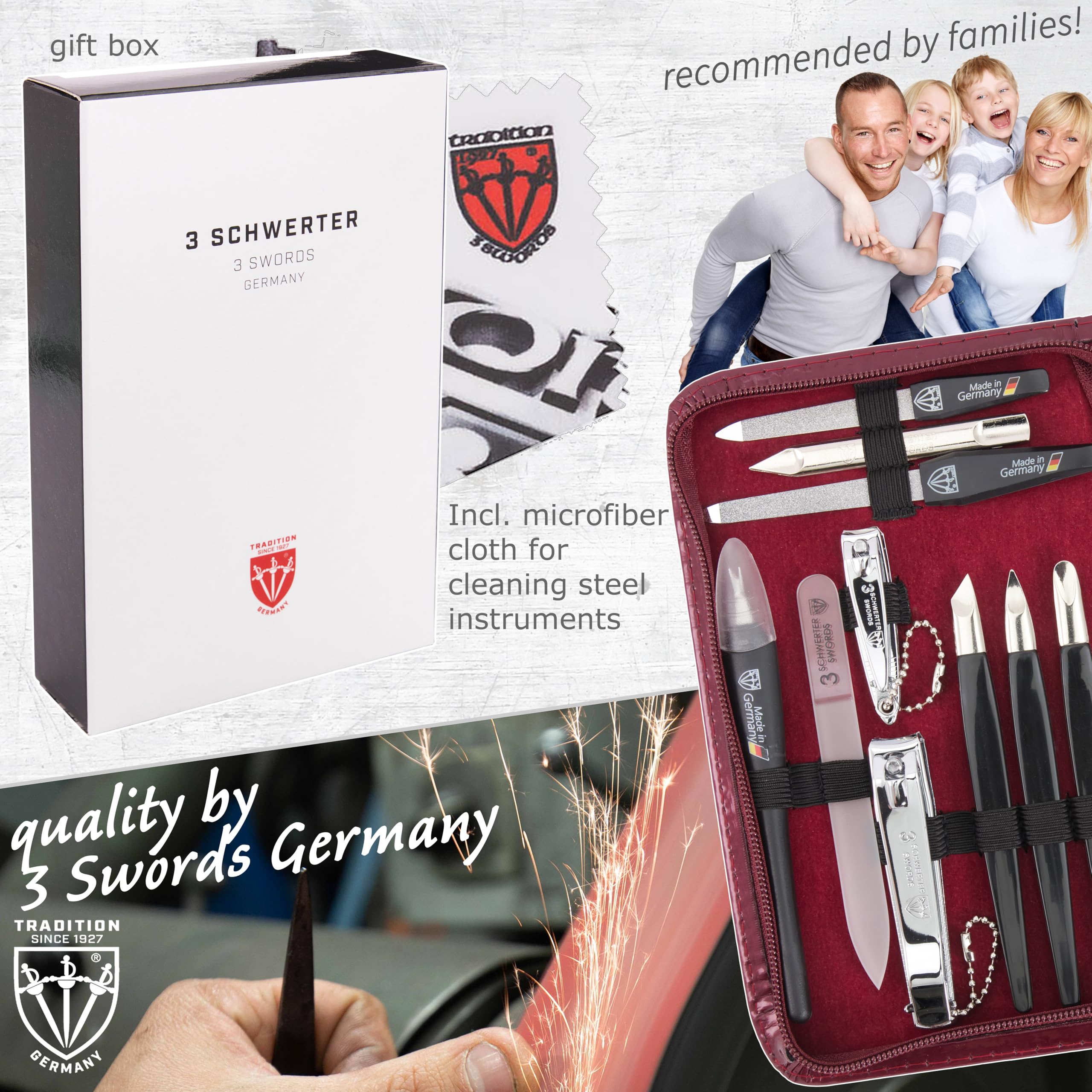 3 Swords Germany 16-Piece Manicure &amp; Pedicure Kit – Premium German Craft in Gift Box