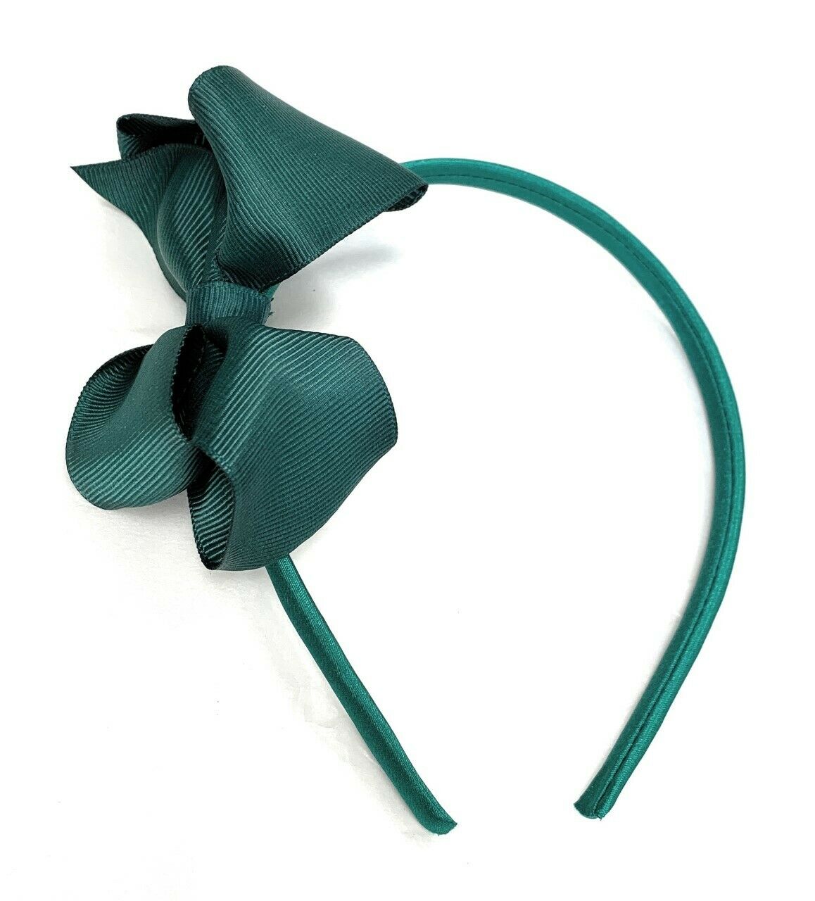 Dark Green Emerald Big Hair Bows for Adults Girls Children School on Headband