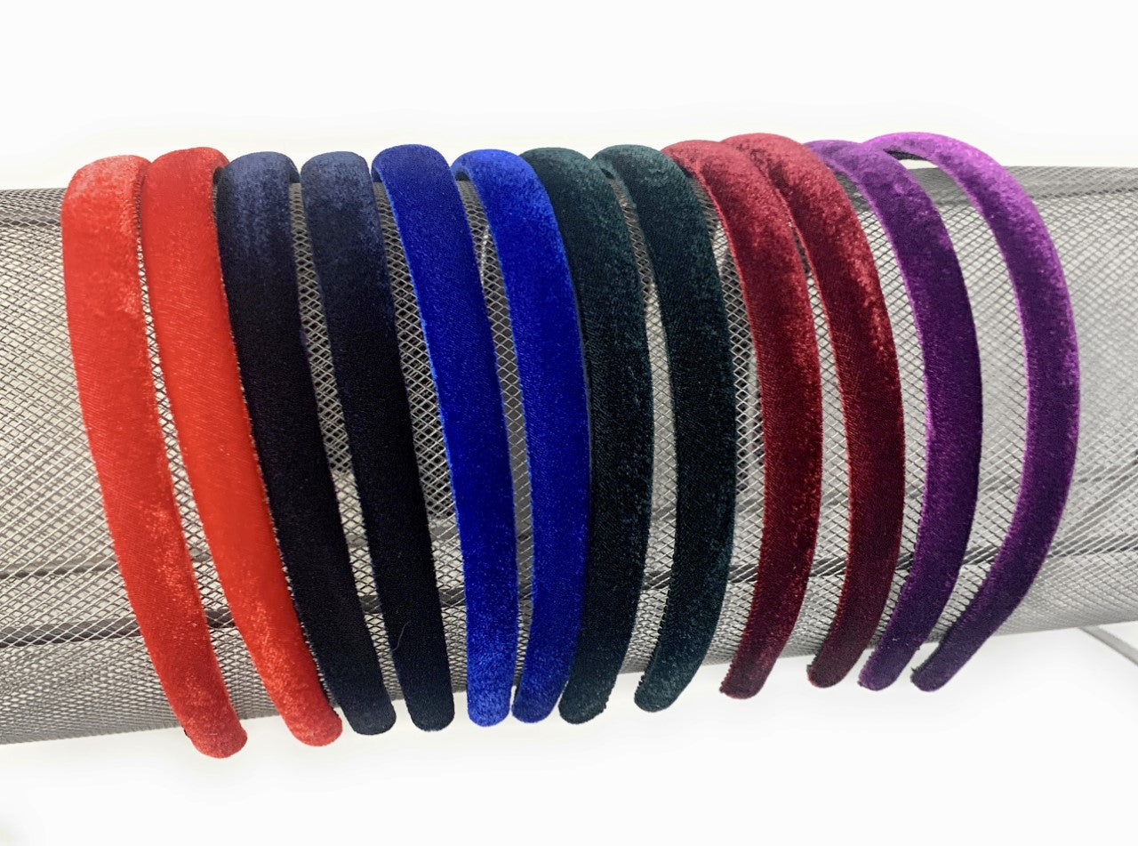 2 x Velvet Girls School Headband Alice band Hair Accessories - High Quality UK - Purple