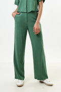 Tilde Linen Mix Straight Leg Trousers - Green