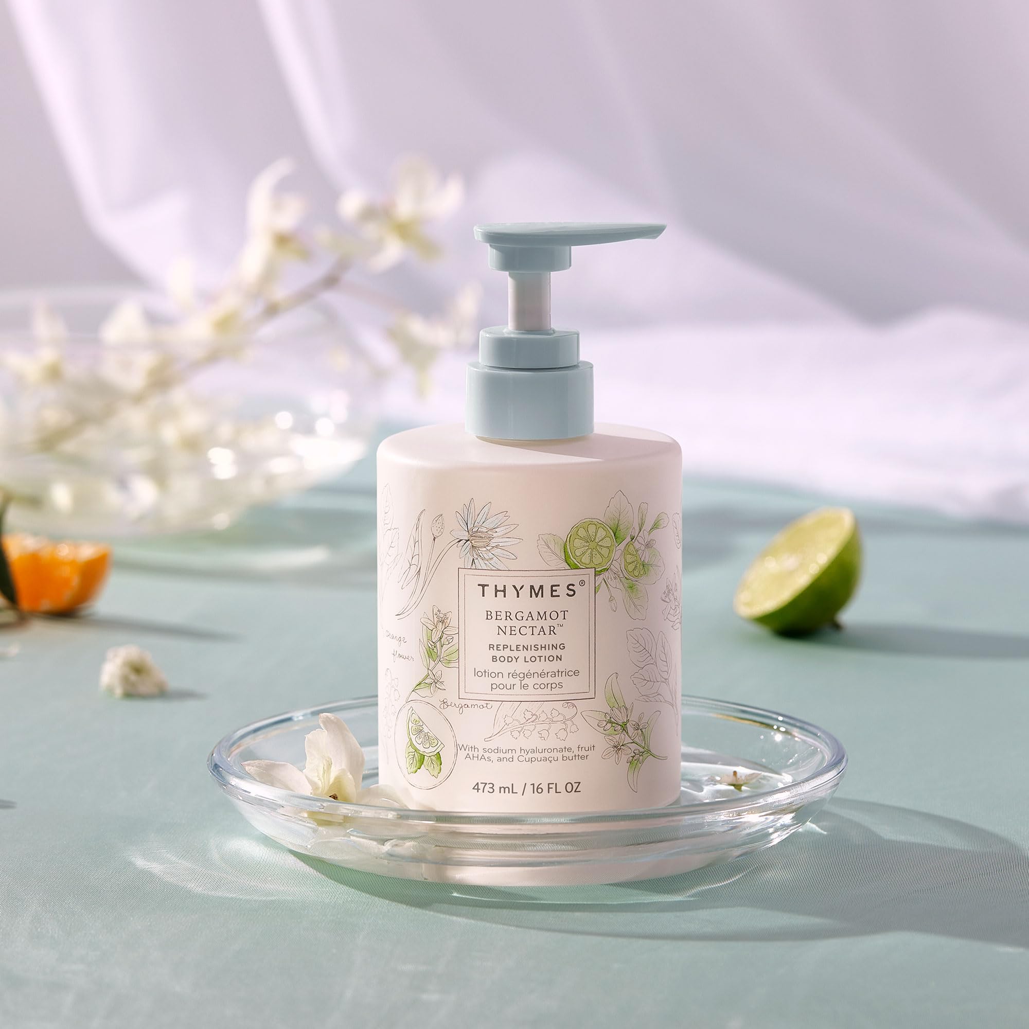 Thymes Bergamot Nectar Large Replenishing Body Lotion for Dry Skin | 16 oz