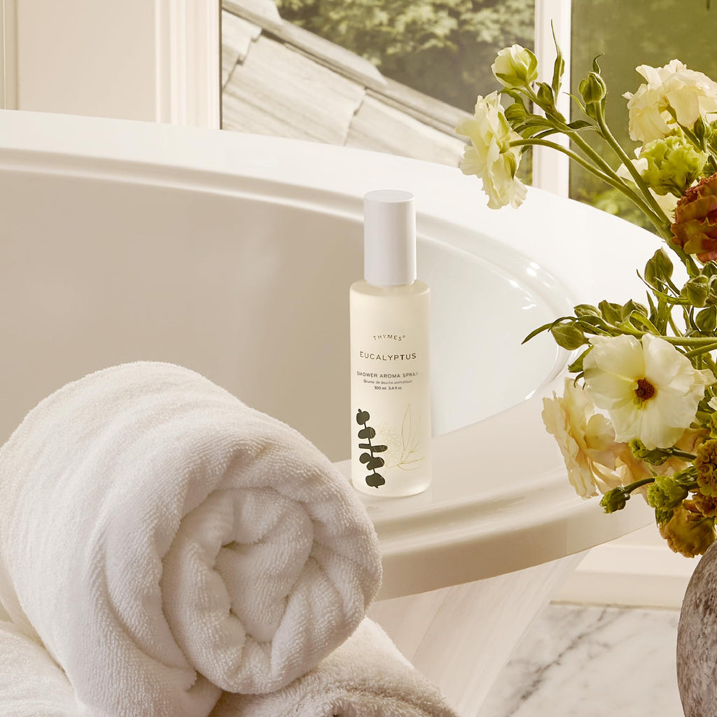 Thymes Daily Shower Spray – Spa-Like Eucalyptus & Lemongrass Scent, 3.4 fl oz