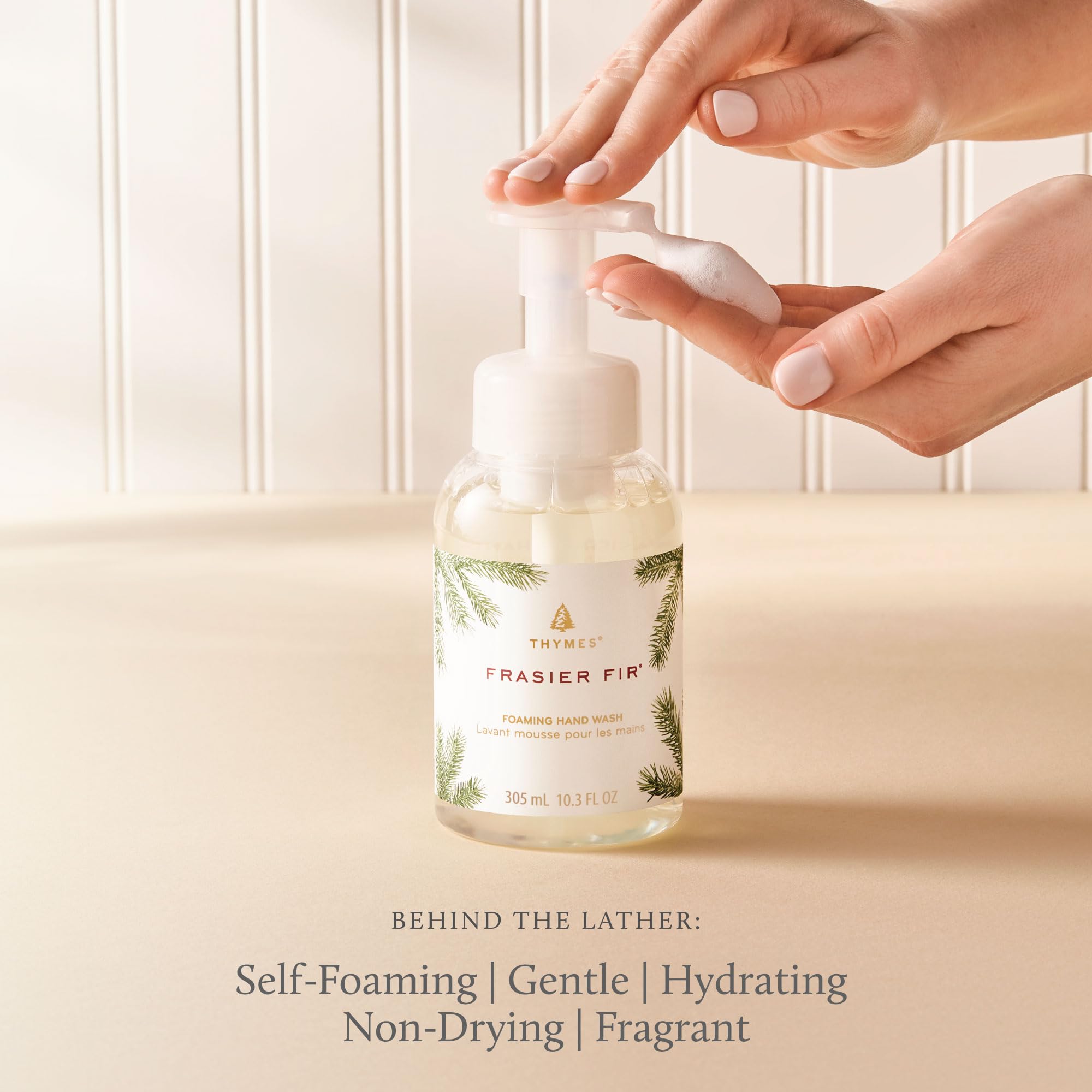 Thymes Foaming Hand Wash with Aloe & Glycerin – Frasier Fir Scent, 10.3 oz