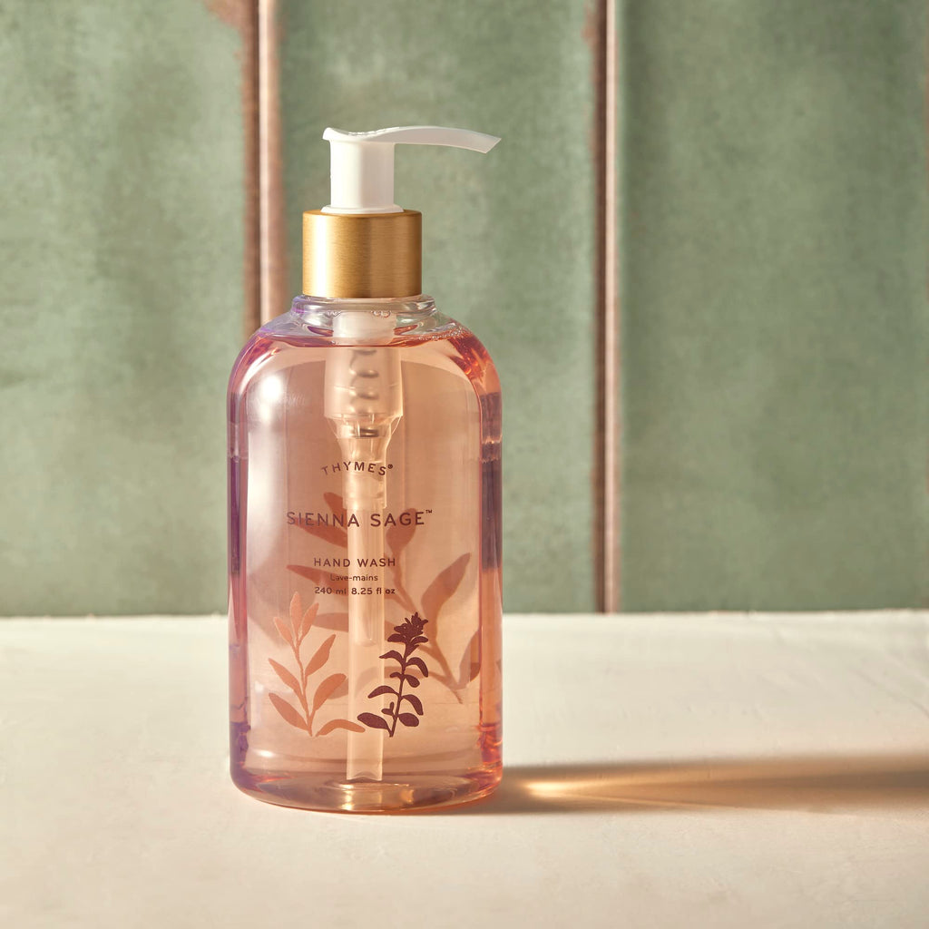 Thymes Moisturizing Hand Wash with Pump – Glycerin & Calendula, Siena Sage (8.25 oz)