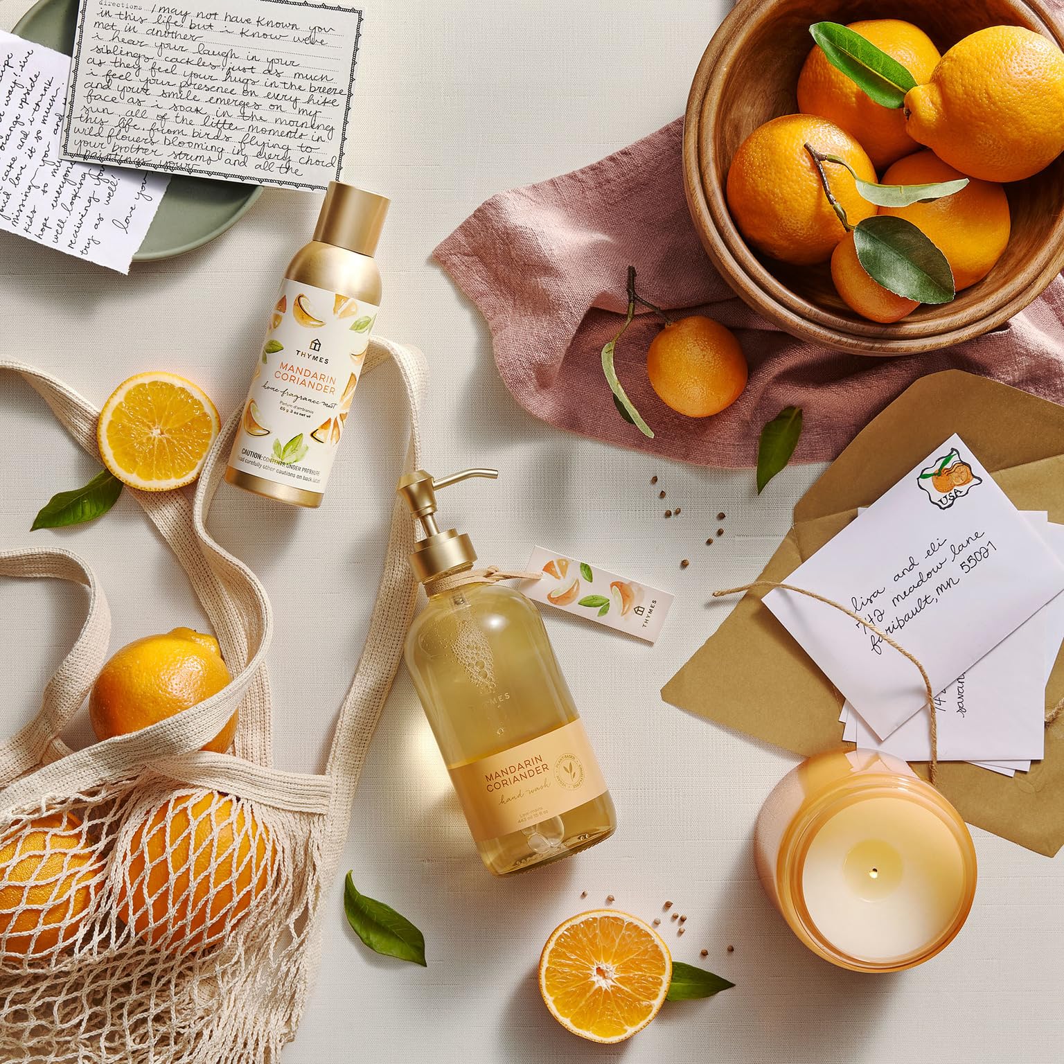 Thymes Hand Wash Refill – Mandarin Coriander Citrus, Plant-Based Hydrating Formula