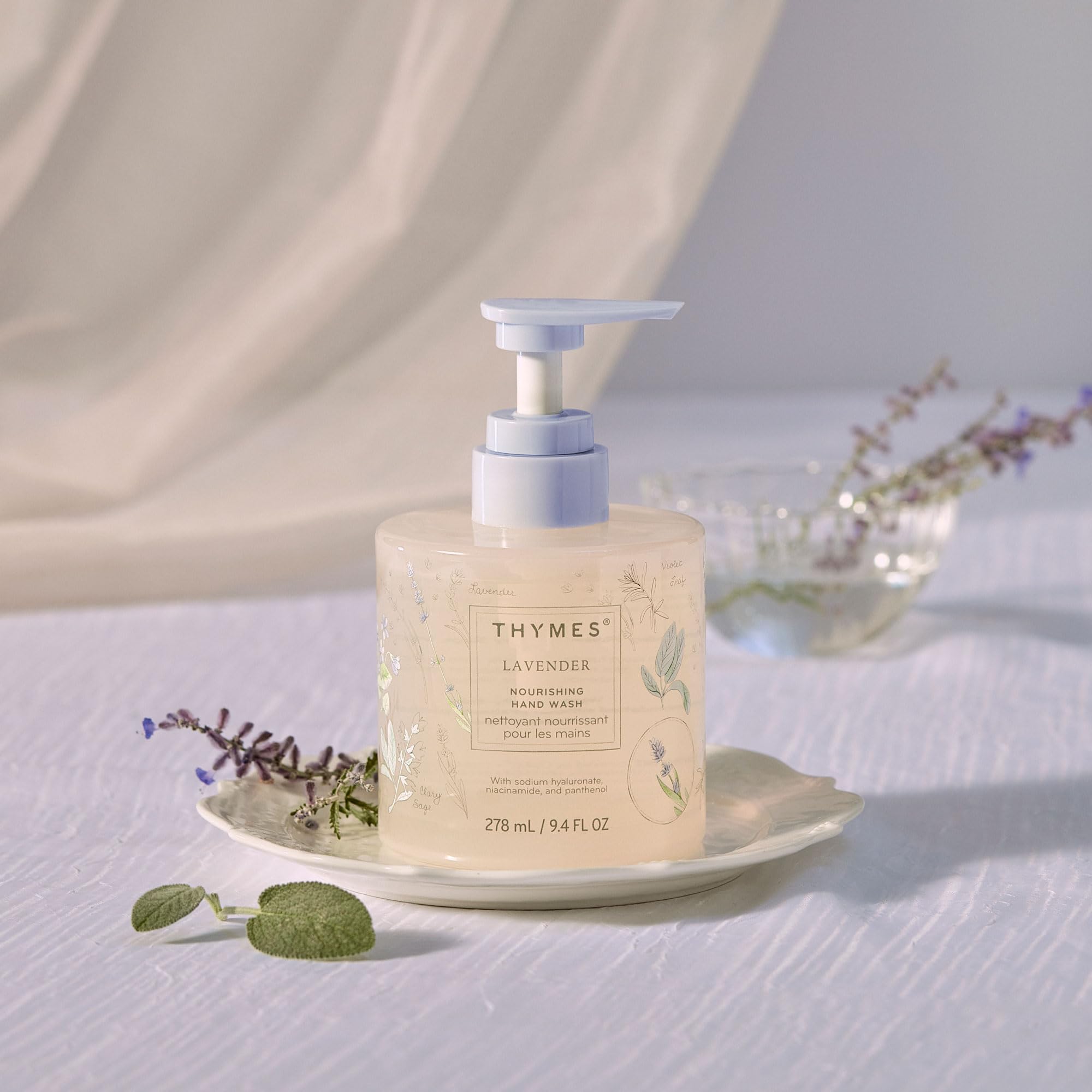 Thymes Nourishing Hand Wash – Velvety Lavender, Rosewood & Violet Scented Liquid Soap, 9.4 oz