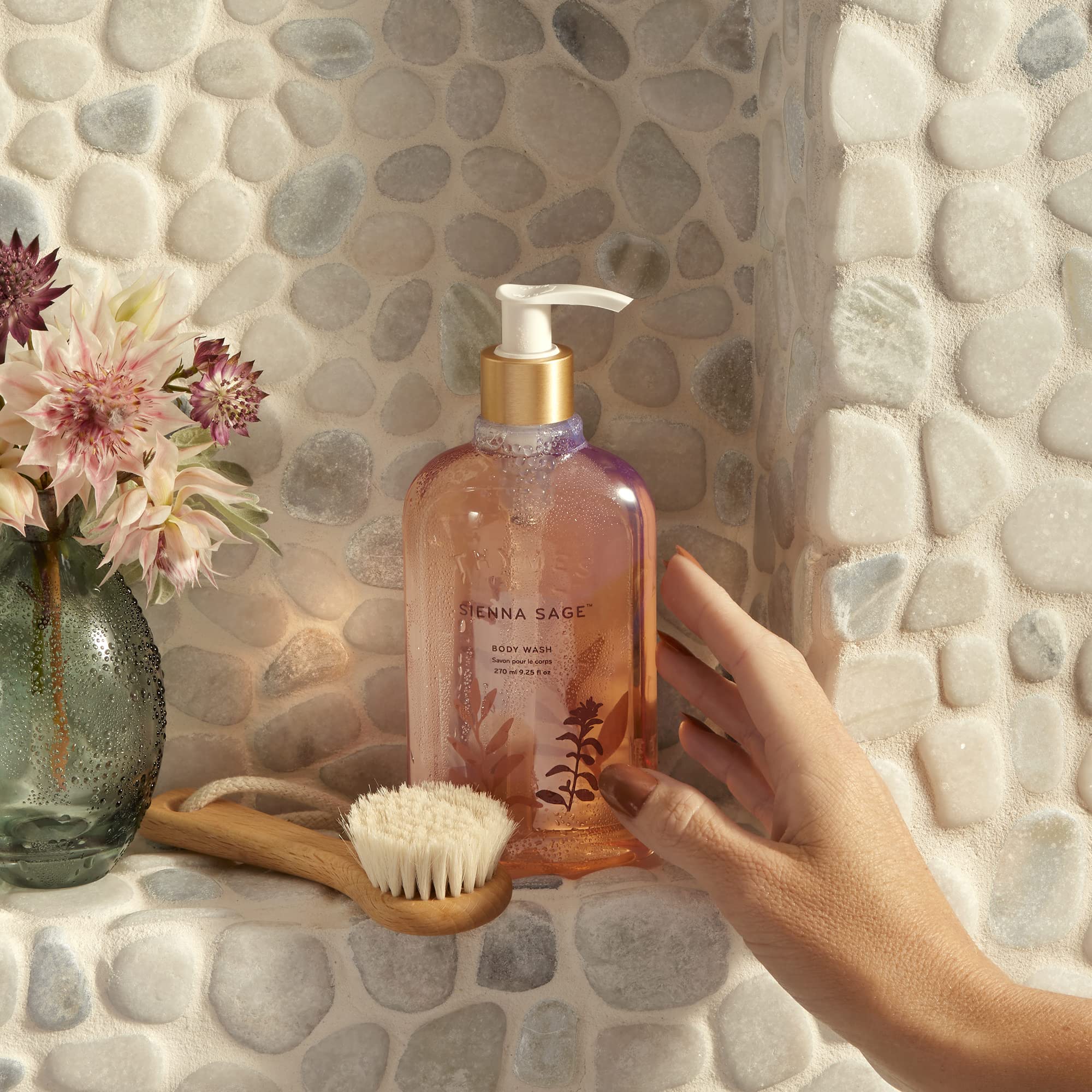Thymes Sienna Sage Moisturizing Body Wash with Pump – Hydrating Bath Soap