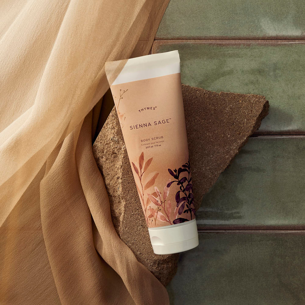 Thymes Sienna Sage Body Scrub | Hydrating Exfoliator for Body, Face, and More
