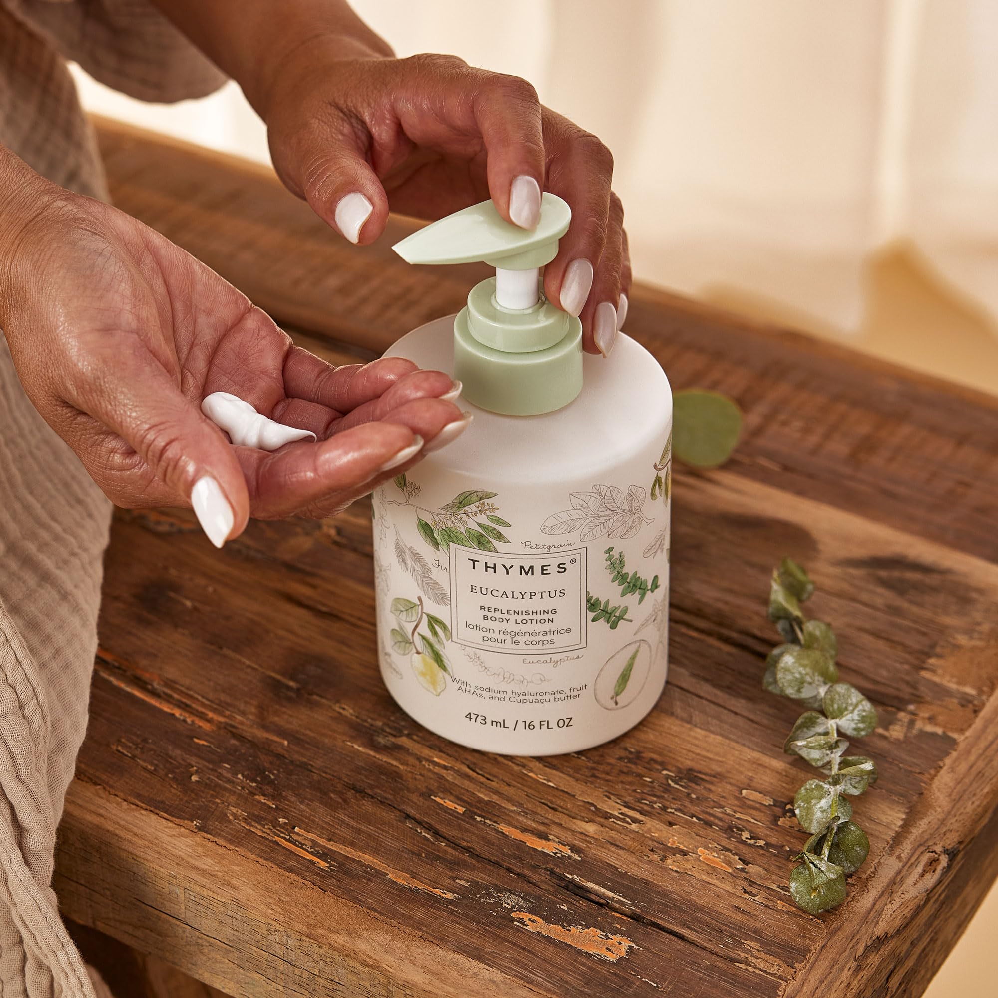 Thymes Large Replenishing Body Lotion – Hydrating Eucalyptus & Citrus (16 fl oz)