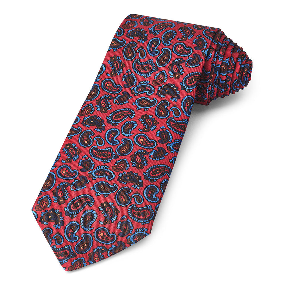 Paisley Ancient Madder Silk Tie In Red