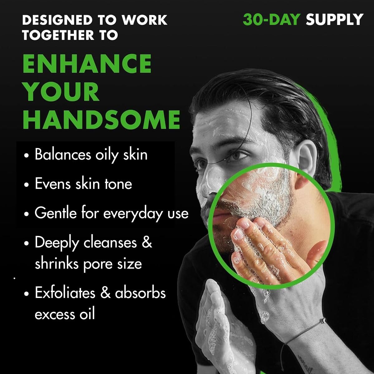 Tiege Hanley Level 2 System for Oily & Combination Skin | 5-Piece Men’s Care Kit