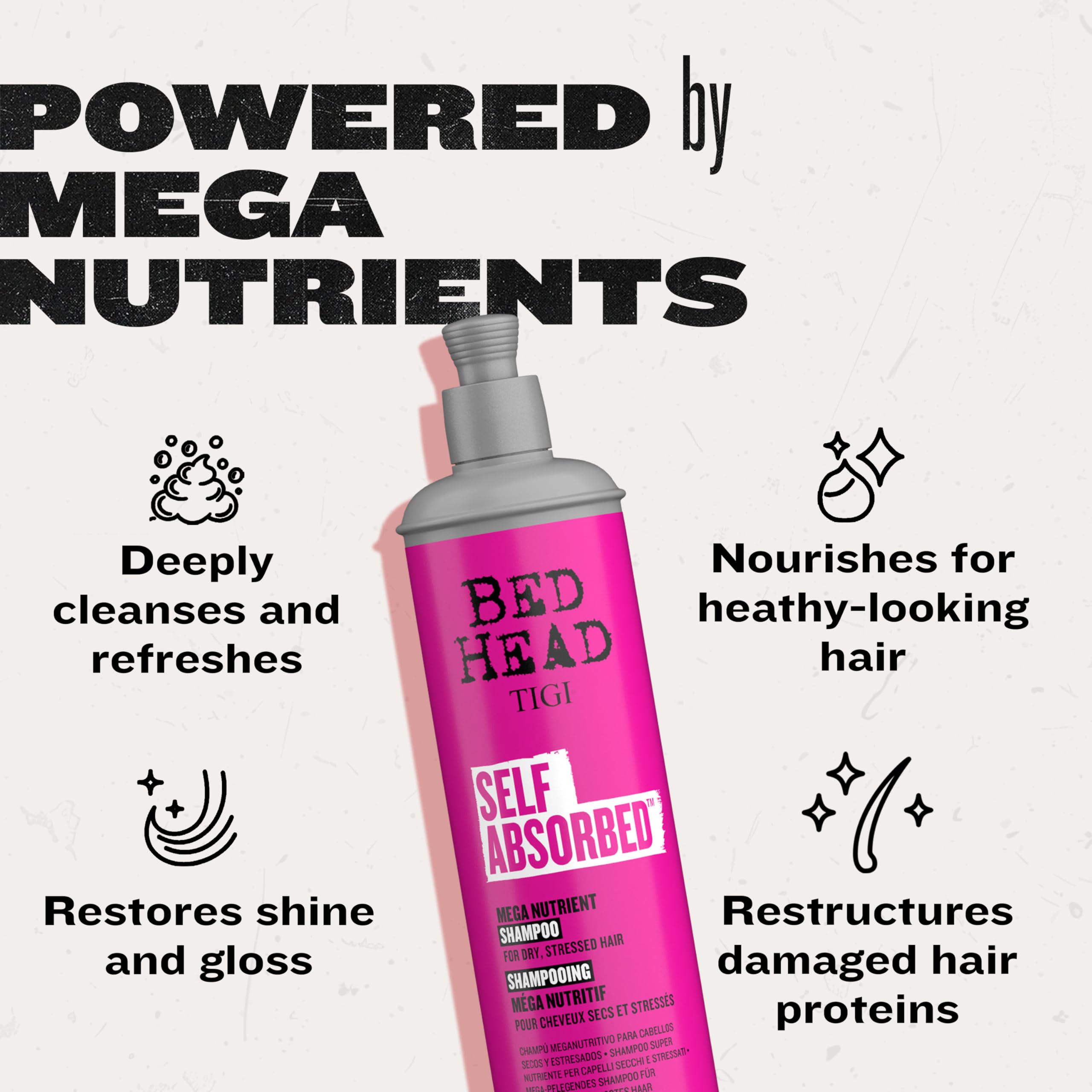 Bed Head by TIGI Self Absorbed Shampoo & Conditioner Set — Nourishing Dry Hair, Frizz Control (2 Pack)
