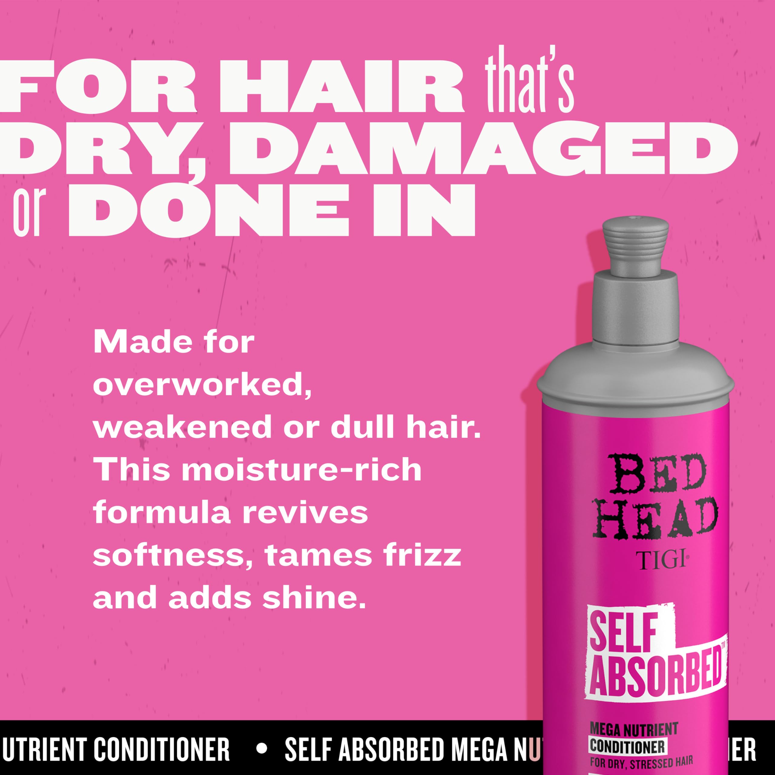 Bed Head by TIGI Self Absorbed Shampoo & Conditioner Set — Nourishing Dry Hair, Frizz Control (2 Pack)
