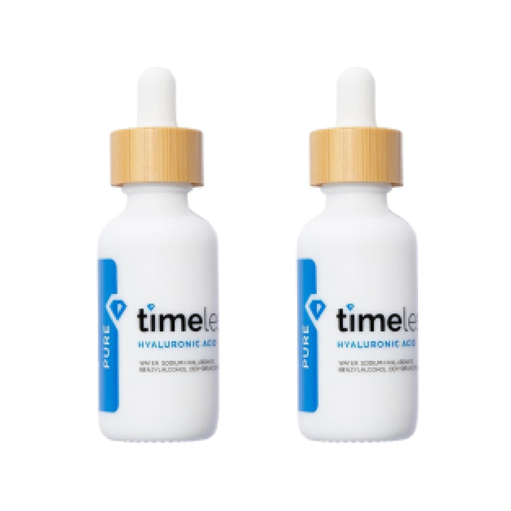 Timeless Skin Care Hyaluronic Acid 100% Pure Serum – Fragrance-Free Hydrating Face Serum, 2 oz (Pack of 2)