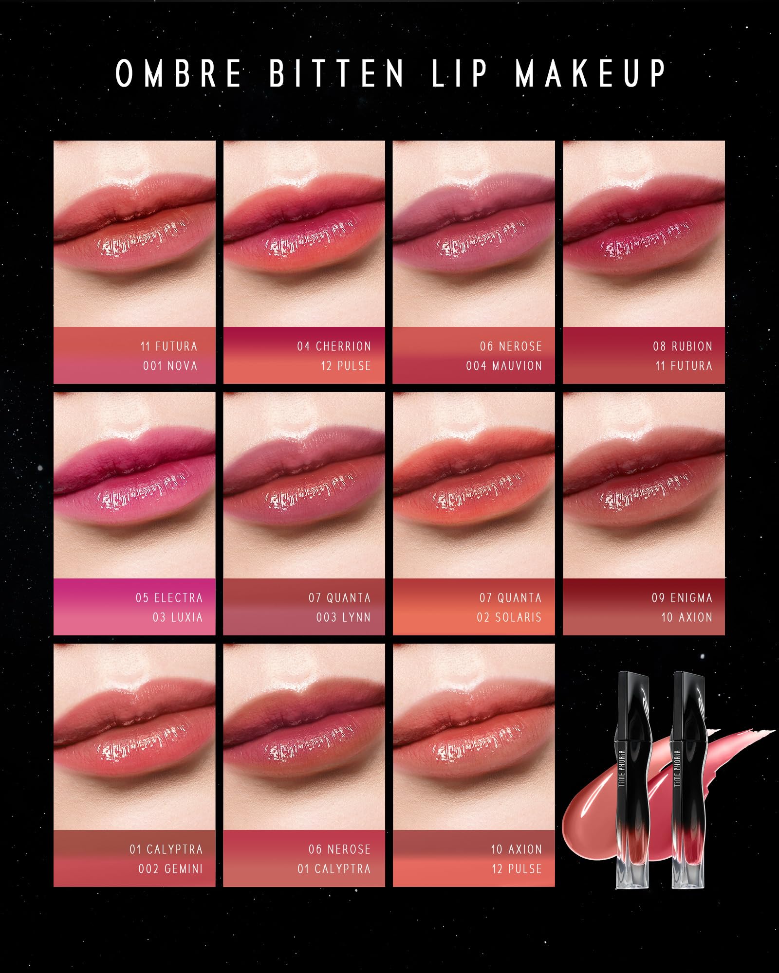 TIMEPHORIA Stellar Dust Lip Stain 09 Enigma – Transfer-Proof, Hydrating High-Pigment Lip Gloss