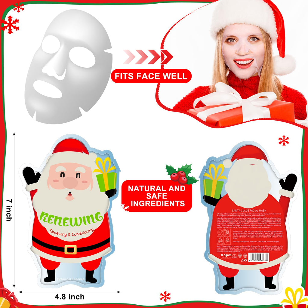 Timgle 12 Pcs Christmas Facial Masks Bulk – Hydrating Sheet Masks for Women | Holiday Stocking Stuffers