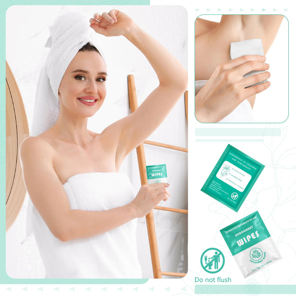 Timgle 200 Count Deodorant Wipes – Individually Wrapped Travel Size