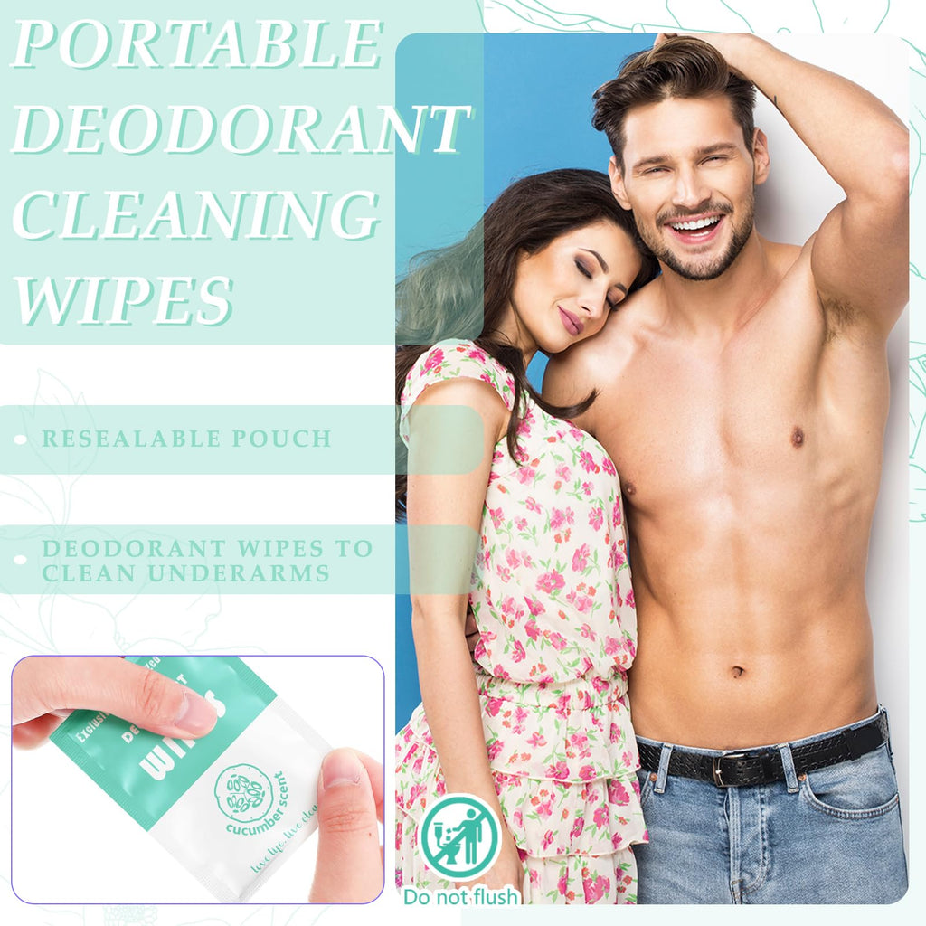 Timgle 200 Count Deodorant Wipes – Individually Wrapped Travel Size