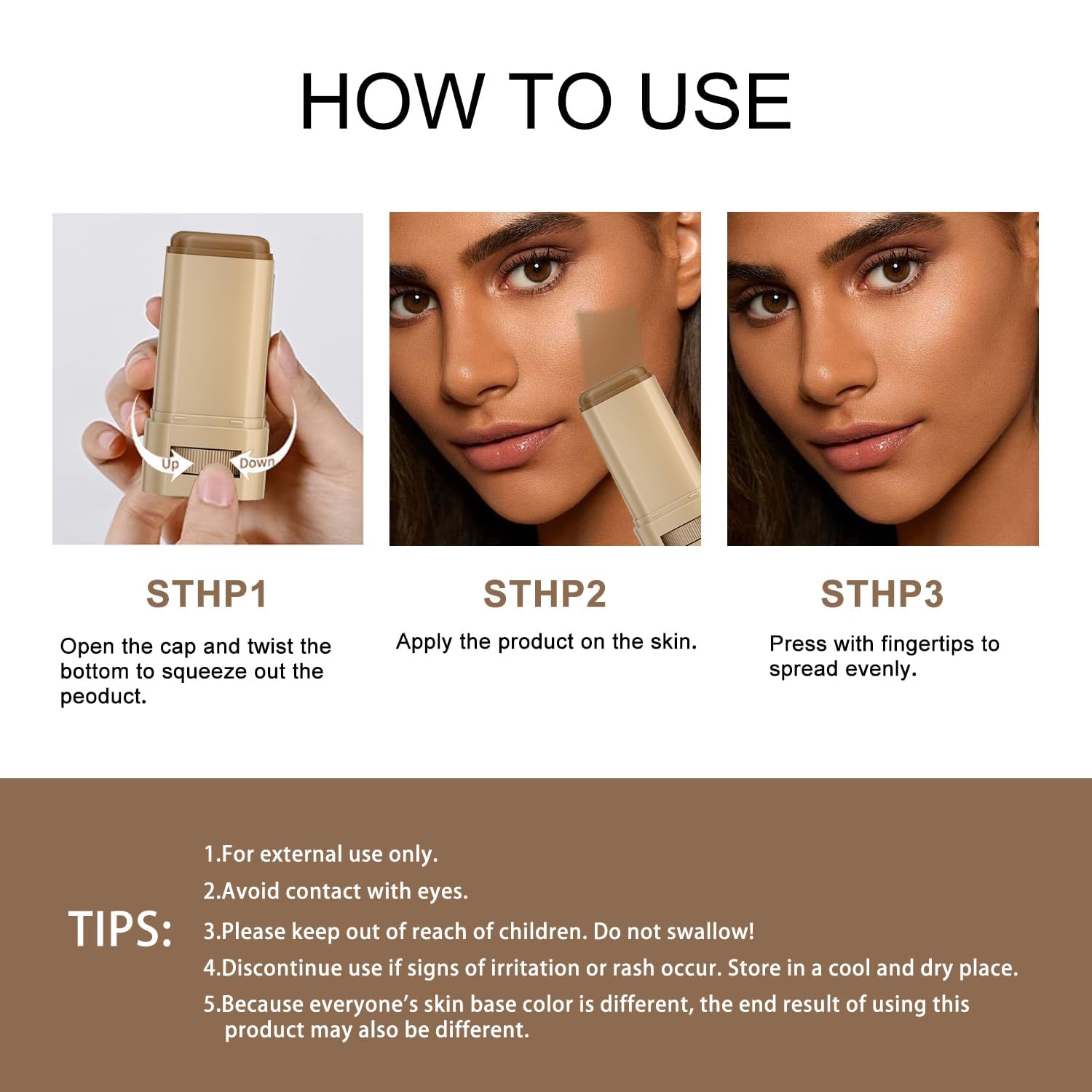 TIMLIFE 2-Piece Foundation Stick Beauty Balm Serum Tint – Portable Hydration & Natural Coverage (#05)