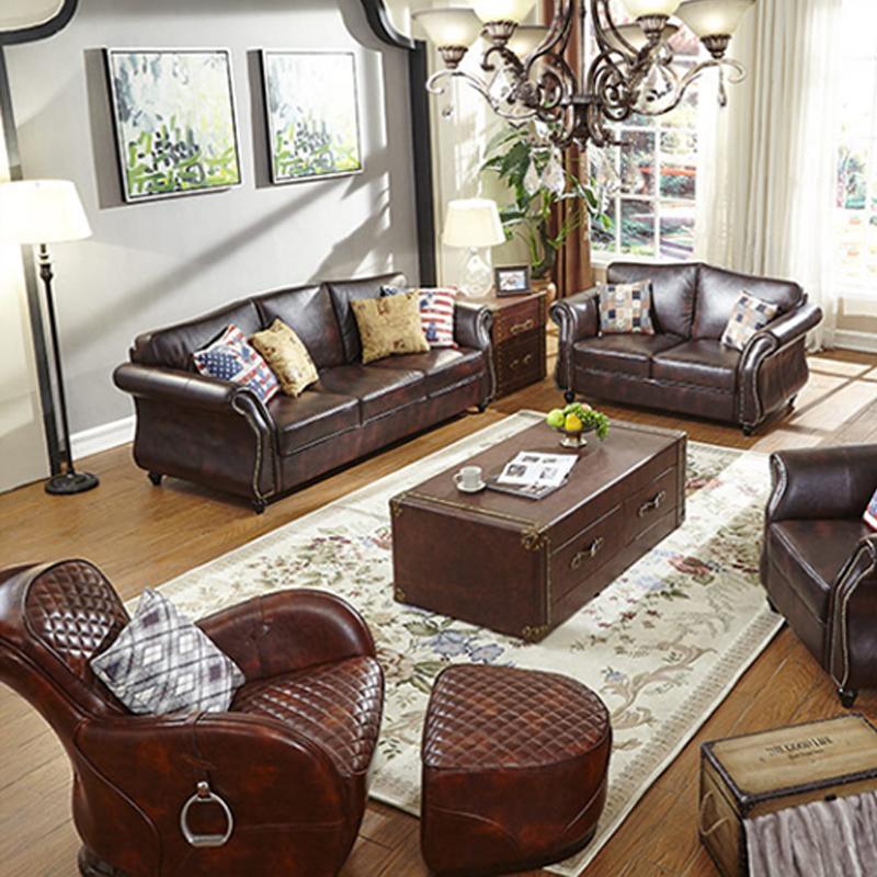 Saddle Chair And Footstool, Loft Style, Oil Wax Leather