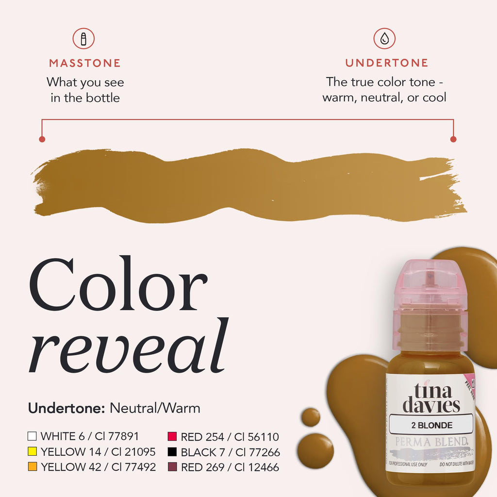 Tina Davies Pro X Perma Blend Brow Pigment – Blonde, 1/2oz | True Tone, High Retention