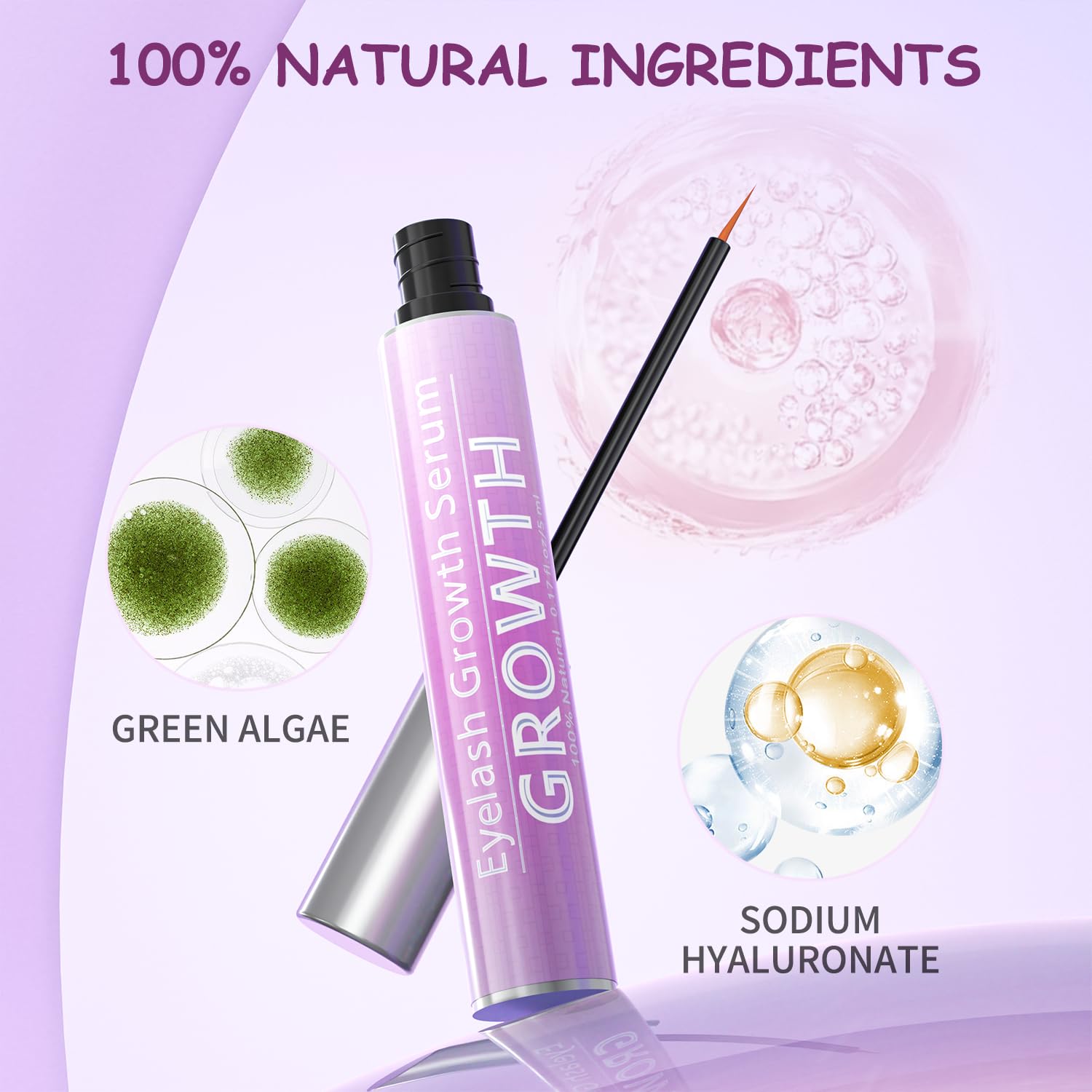 Tinclen Eyelash Growth Serum – Natural, Gentle, Vegan Formula for Fuller Lashes