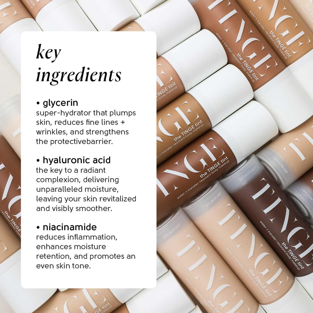 TINGE Body Makeup – Water & Transfer Resistant, Medium Coverage (Up to 48h) – Fragrance Free, Vegan, American Made