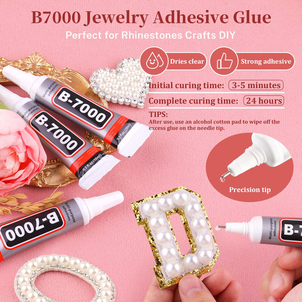 TINKRSTUFF 16500Pcs Flatback Pearls for Crafting (White) – 2–10mm with B7000 Glue Kit