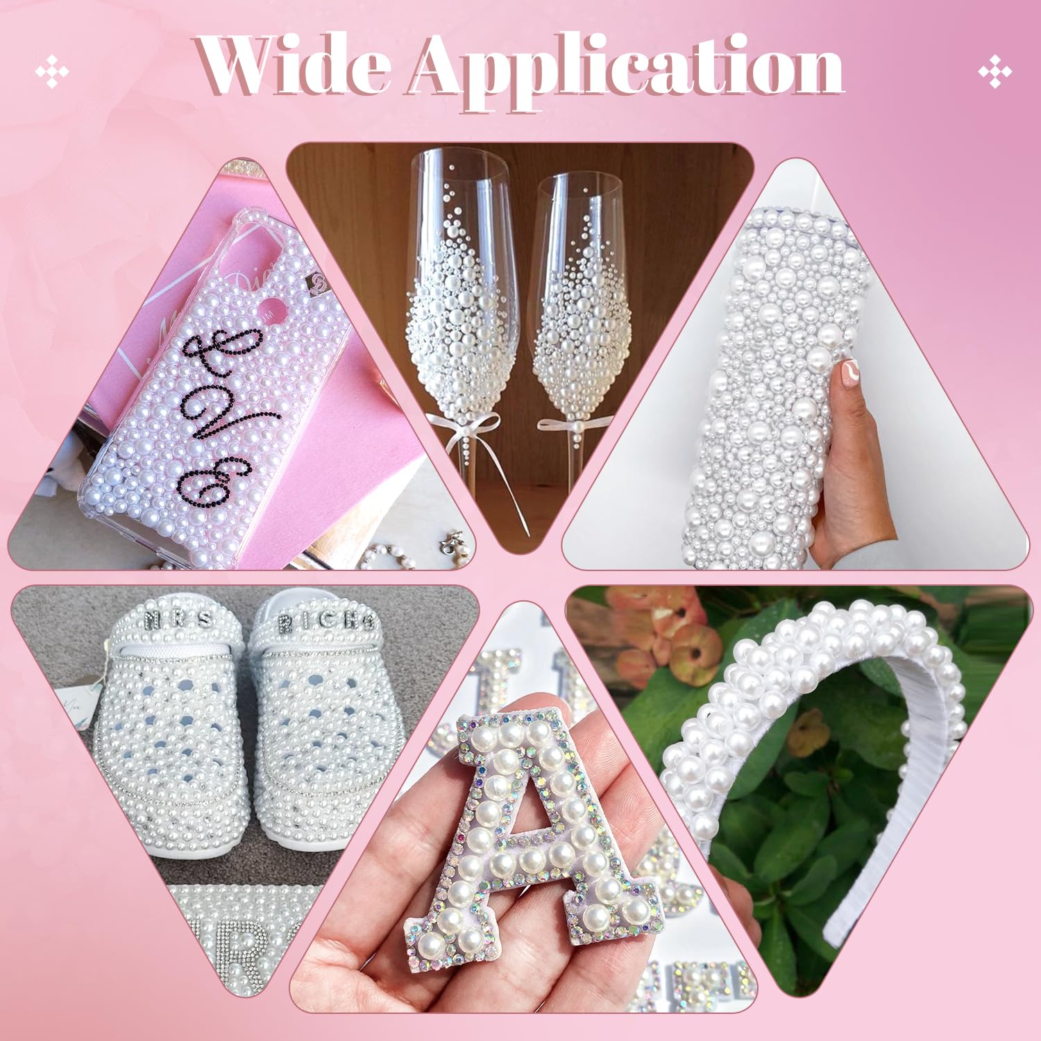 TINKRSTUFF 16500Pcs Flatback Pearls for Crafting (White) – 2–10mm with B7000 Glue Kit